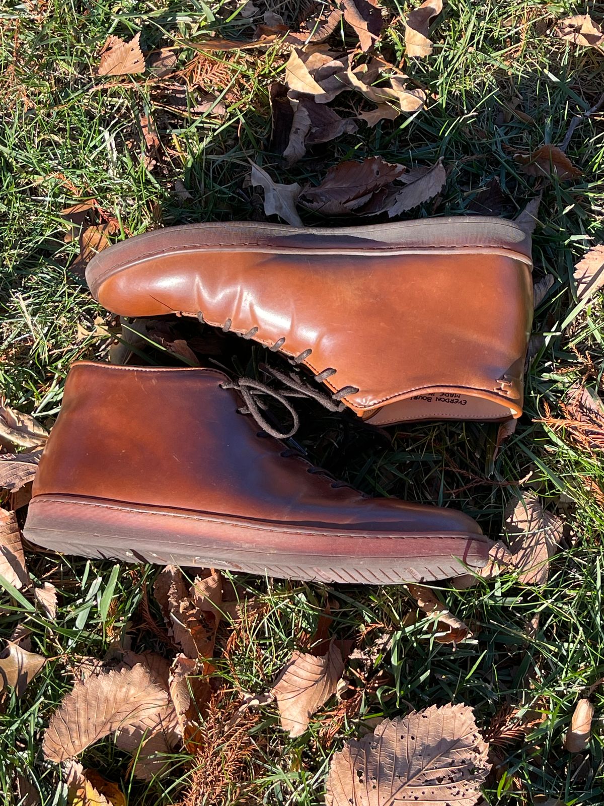 Photo by c.w.hogan on December 3, 2023 of the Crown Northampton Everdon in Horween Bourbon Shell Cordovan.