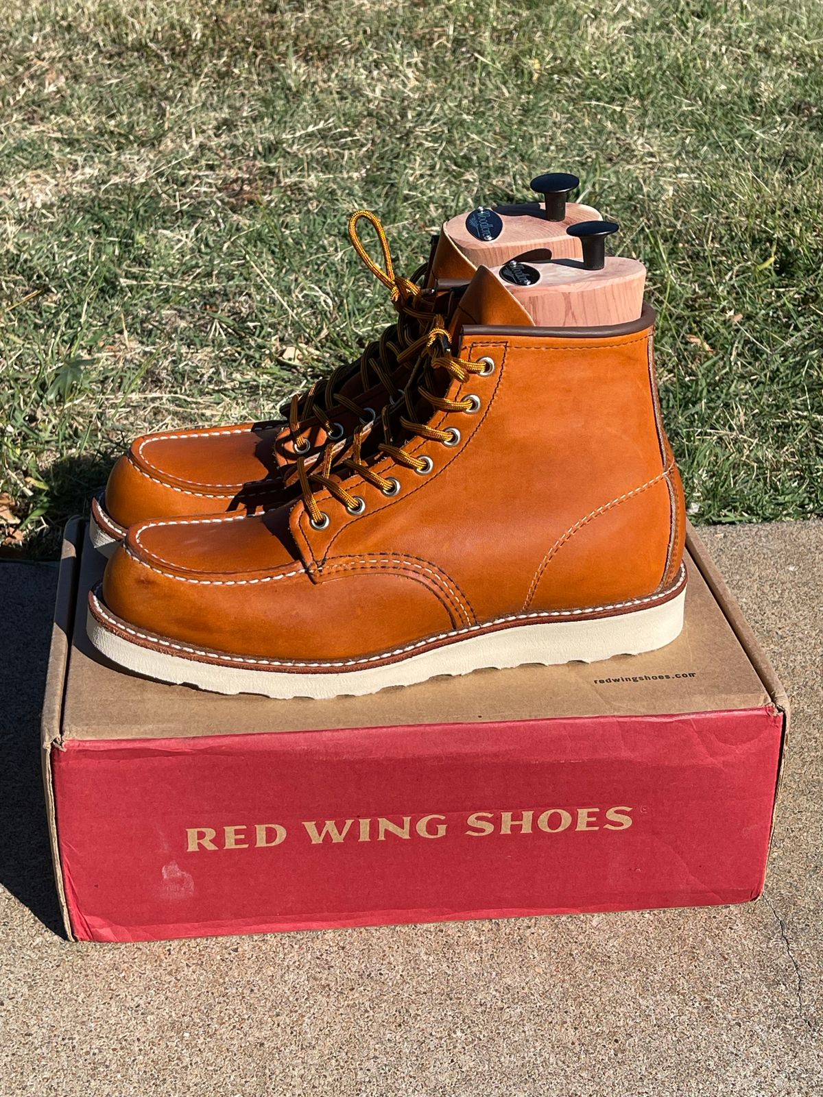 Photo by c.w.hogan on October 1, 2022 of the Red Wing 6-Inch Classic Moc in S.B. Foot Oro Legacy.