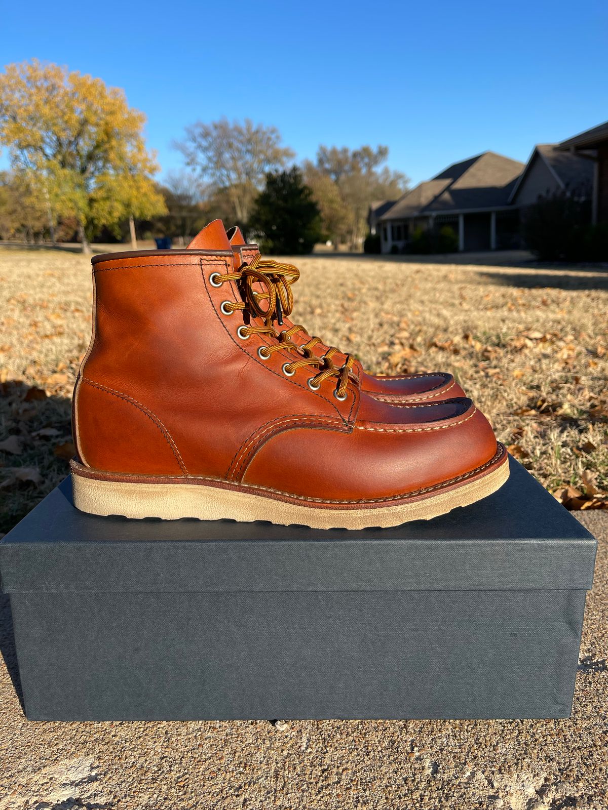 Photo by c.w.hogan on November 1, 2022 of the Red Wing 6-Inch Classic Moc in S.B. Foot Oro Legacy.