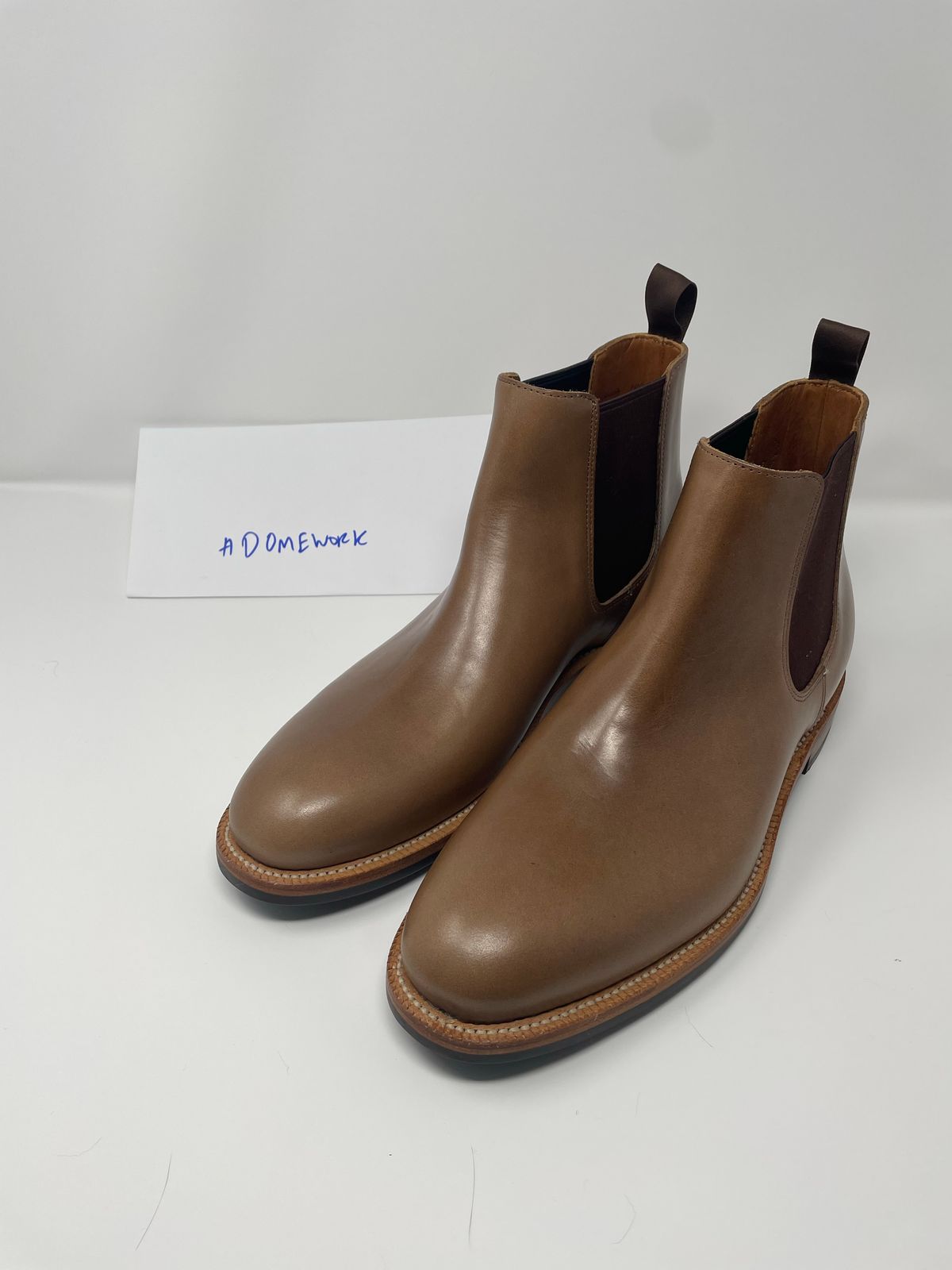 Photo by GeneParmPrivateEye on October 1, 2022 of the Grant Stone Chelsea Boot in Horween Natural Chromexcel.