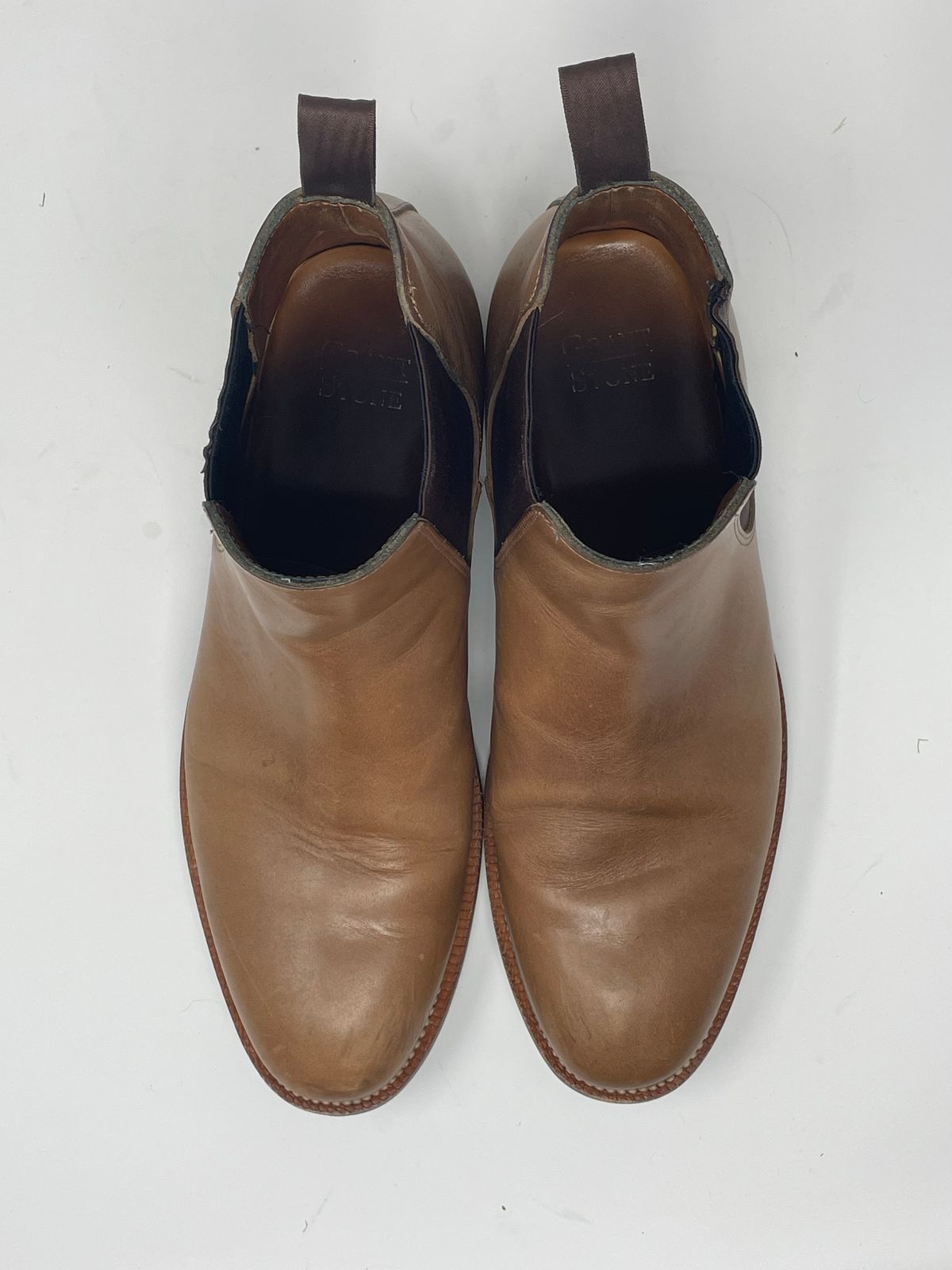Photo by GeneParmPrivateEye on November 2, 2022 of the Grant Stone Chelsea Boot in Horween Natural Chromexcel.
