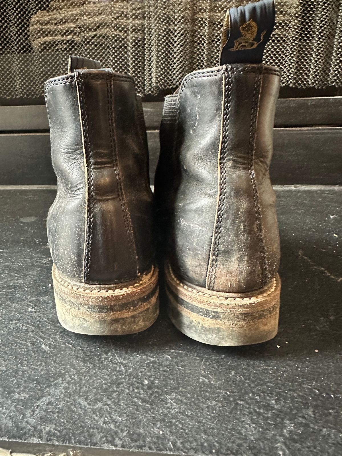 Photo by GeneParmPrivateEye on February 5, 2024 of the John Lofgren Chelsea Boots in Horween Black Chromexcel.