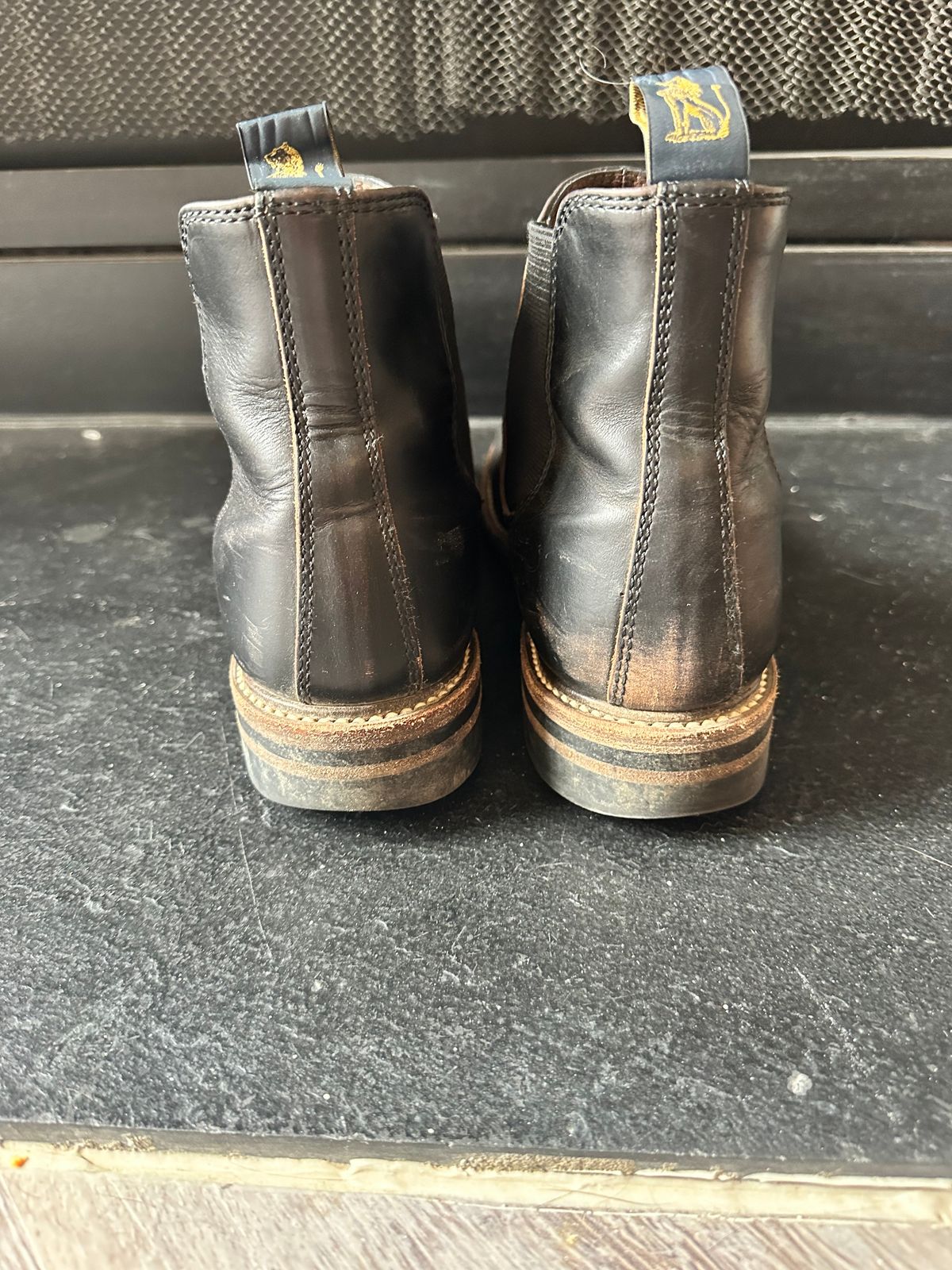 Photo by GeneParmPrivateEye on March 5, 2024 of the John Lofgren Chelsea Boots in Horween Black Chromexcel.