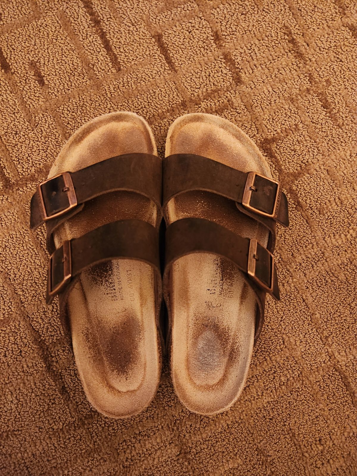Photo by flyingdutchess on January 6, 2026 of the Birkenstock Arizona in Habana Oiled Leather.