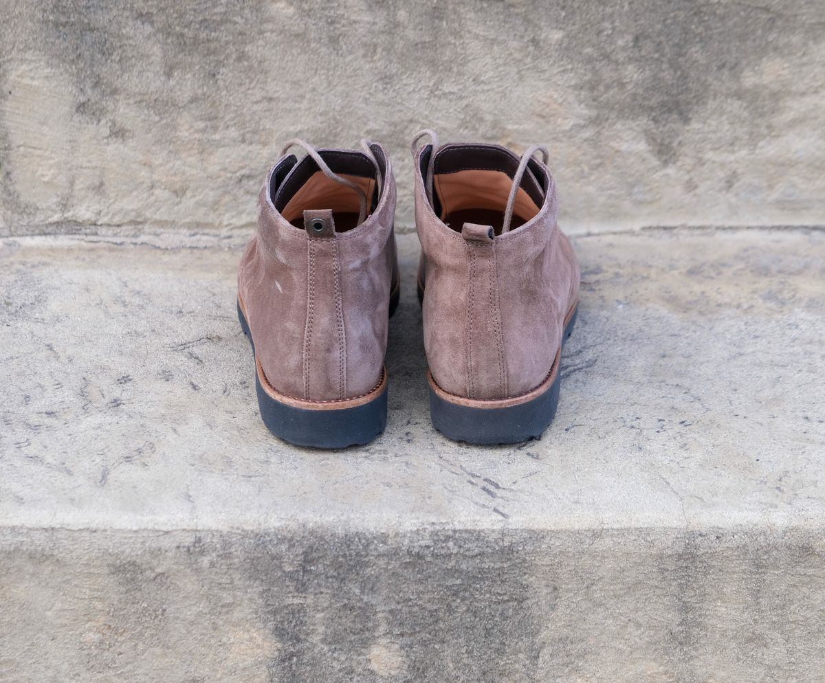 Photo by flyingdutchess on December 1, 2024 of the Ganter Chukka in C.F. Stead Snuff Janus Calf Suede.