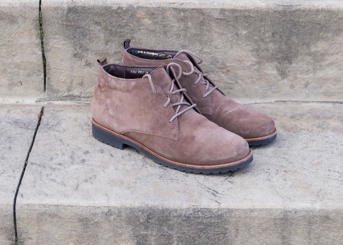 Photo by flyingdutchess on December 1, 2024 of the Ganter Chukka in C.F. Stead Snuff Janus Calf Suede.