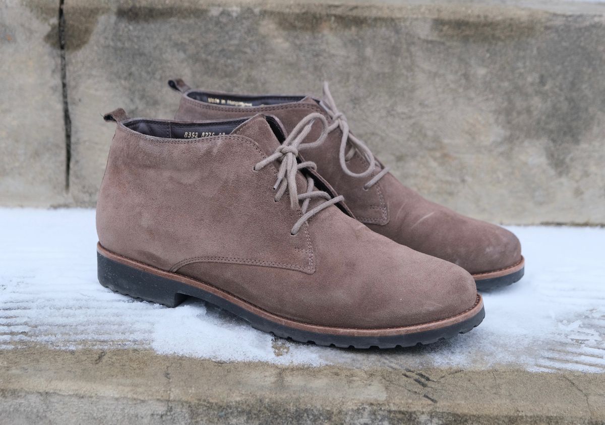 Photo by flyingdutchess on February 2, 2025 of the Ganter Chukka in C.F. Stead Snuff Janus Calf Suede.