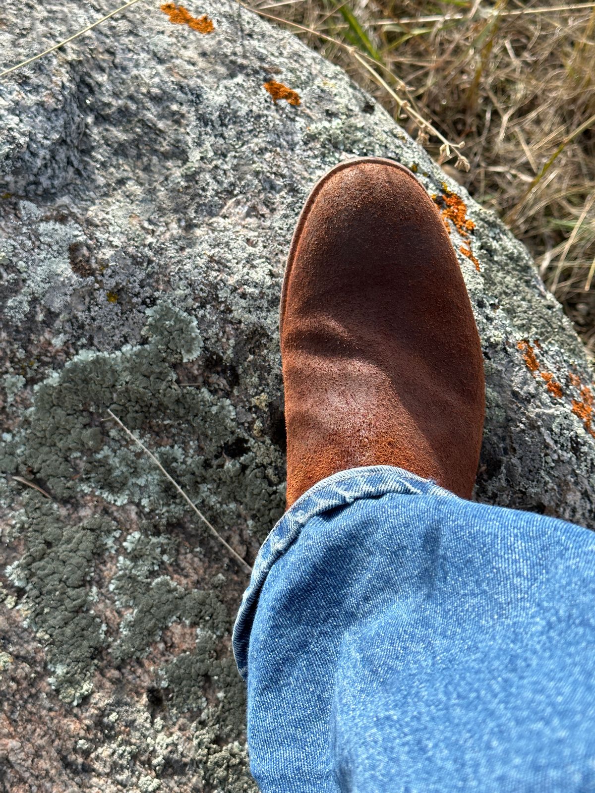 Photo by rbayon on November 4, 2023 of the Grant Stone Chelsea Boot in C.F. Stead Dark Oak Roughout.