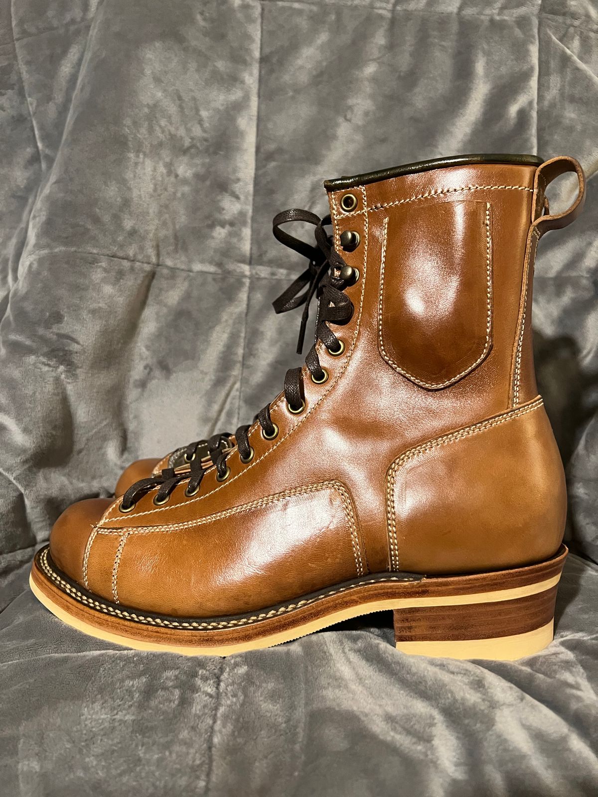 Photo by AlManuel on October 1, 2025 of the Willie's Handmade Boots Pioneer Lace To Toe in Maryam Toscanello TPR Horsebutt.