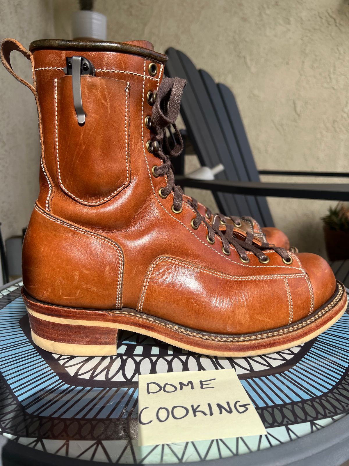 Photo by AlManuel on November 2, 2025 of the Willie's Handmade Boots Pioneer Lace To Toe in Maryam Toscanello TPR Horsebutt.