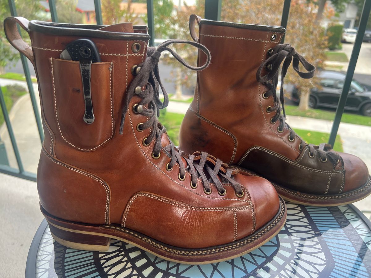 Photo by AlManuel on November 16, 2025 of the Willie's Handmade Boots Pioneer Lace To Toe in Maryam Toscanello TPR Horsebutt.