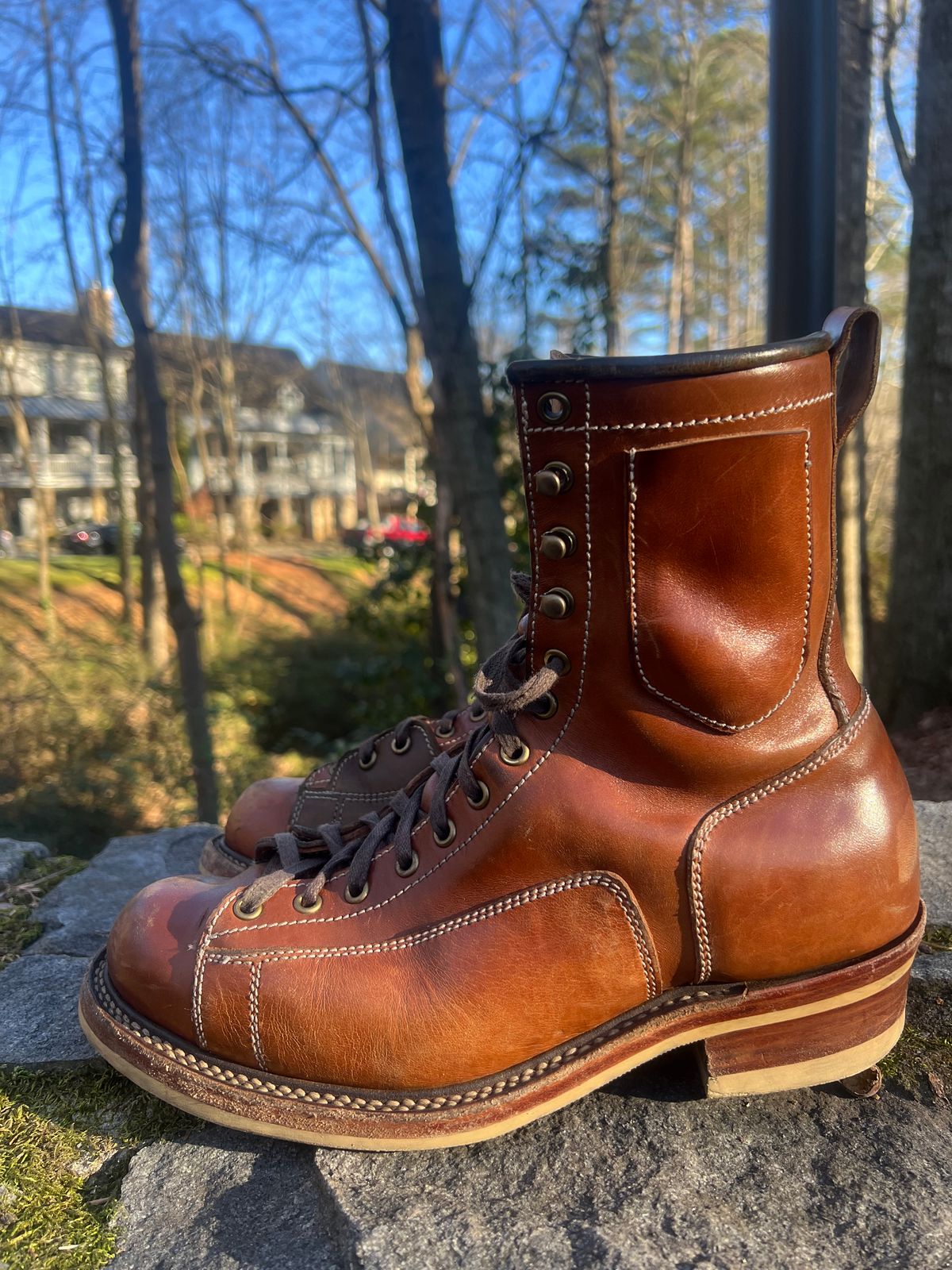 Photo by AlManuel on January 1, 2026 of the Willie's Handmade Boots Pioneer Lace To Toe in Maryam Toscanello TPR Horsebutt.