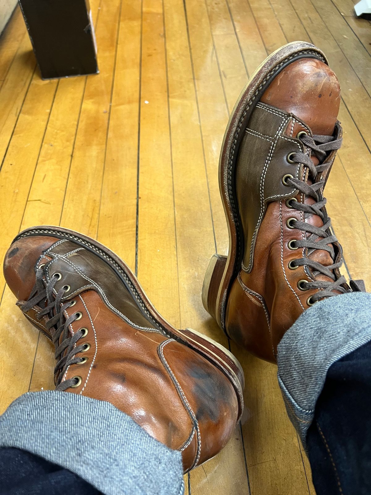 Photo by AlManuel on January 16, 2026 of the Willie's Handmade Boots Pioneer Lace To Toe in Maryam Toscanello TPR Horsebutt.