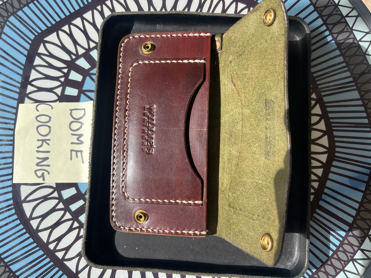 Photo by AlManuel on November 2, 2025 of the Willie's Handmade Boots Biker Wallet in Badalassi Carlo Oliva Minerva.