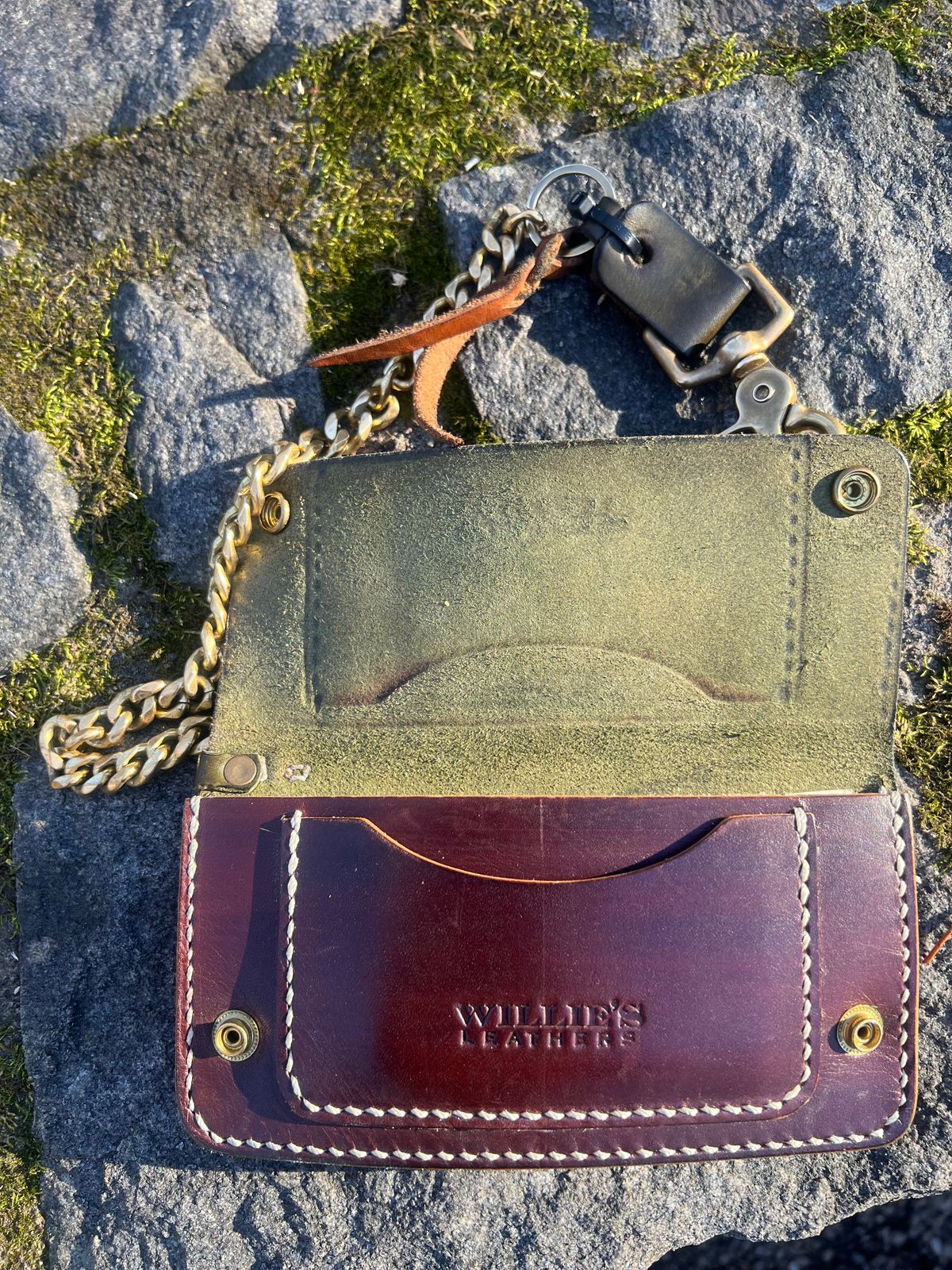 Photo by AlManuel on January 1, 2026 of the Willie's Handmade Boots Biker Wallet in Badalassi Carlo Oliva Minerva.