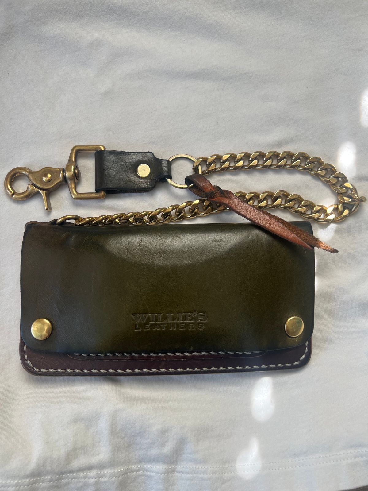 Photo by AlManuel on March 1, 2026 of the Willie's Handmade Boots Biker Wallet in Badalassi Carlo Oliva Minerva.