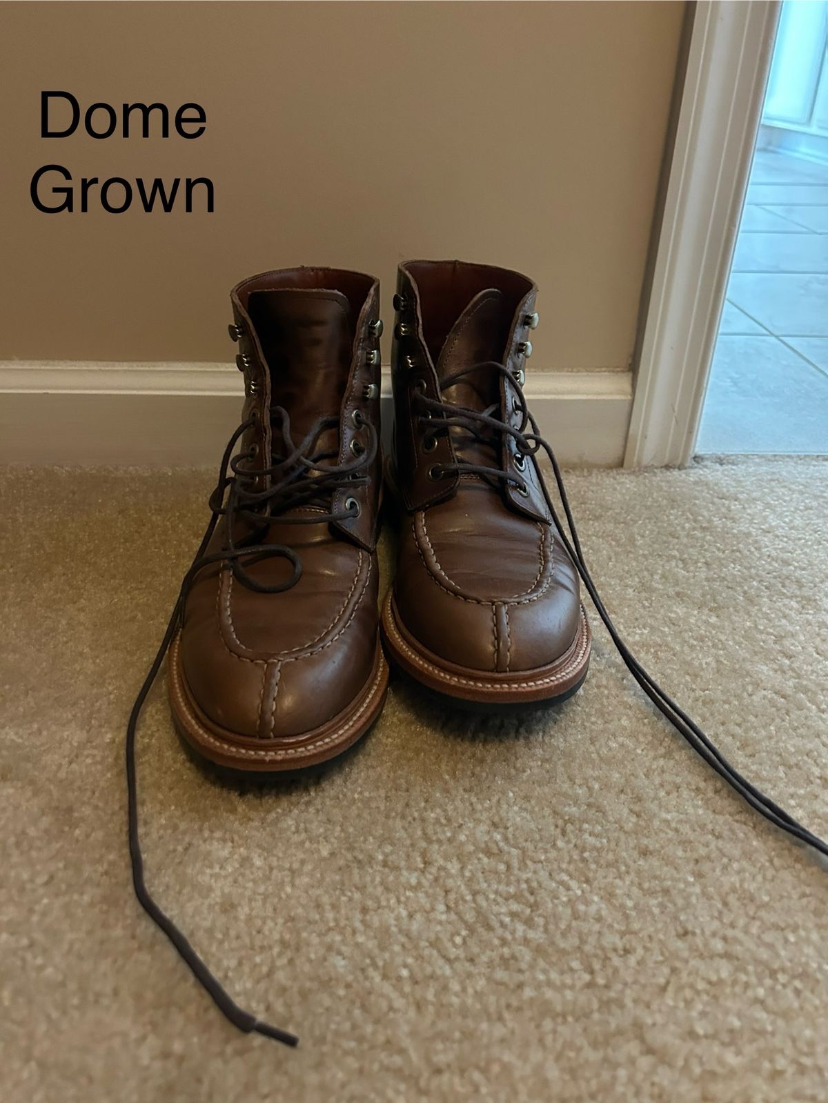 Photo by natjow on November 5, 2023 of the Grant Stone Ottawa Boot in Horween Dune Chromexcel.