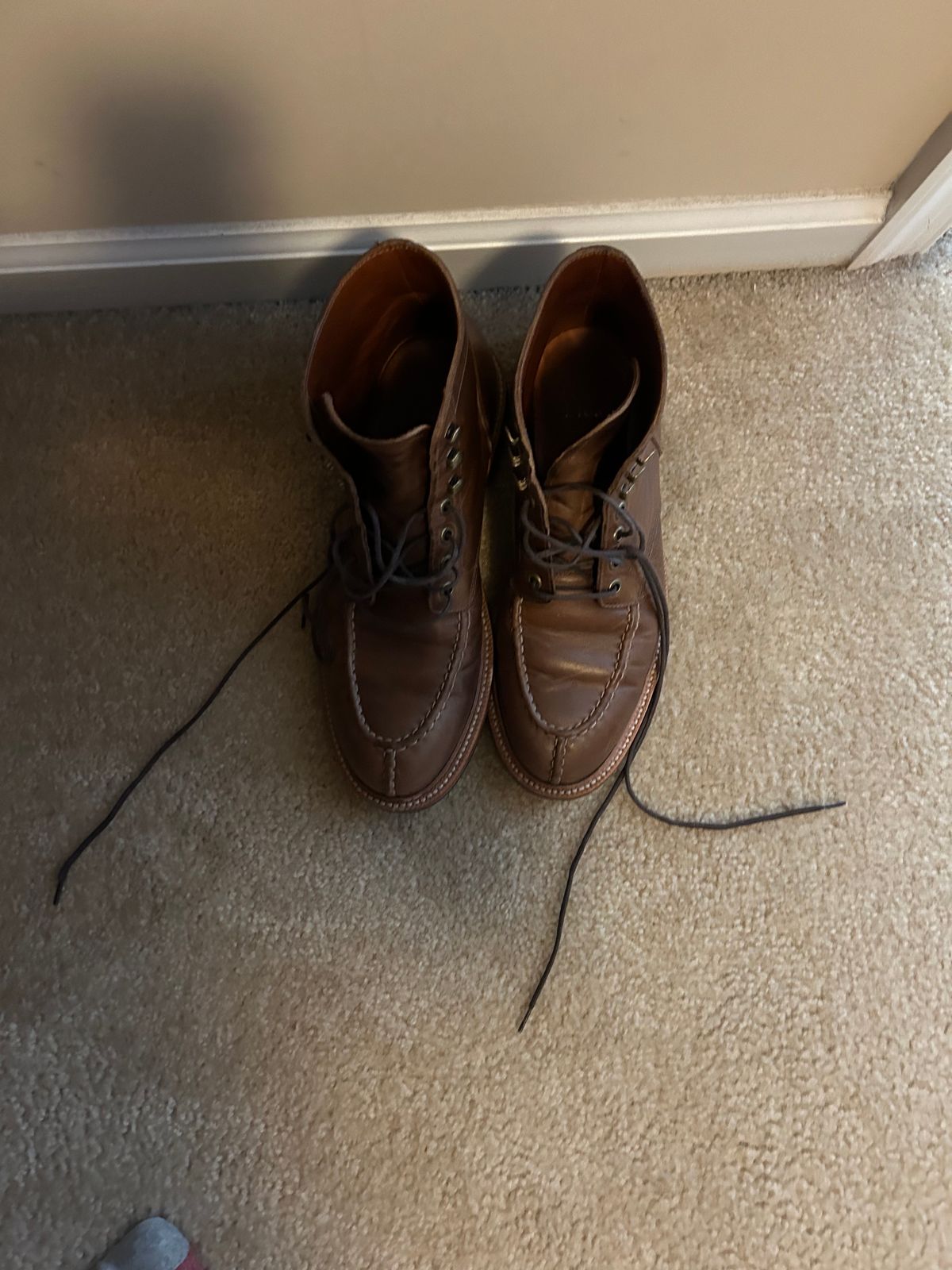 Photo by natjow on November 5, 2023 of the Grant Stone Ottawa Boot in Horween Dune Chromexcel.
