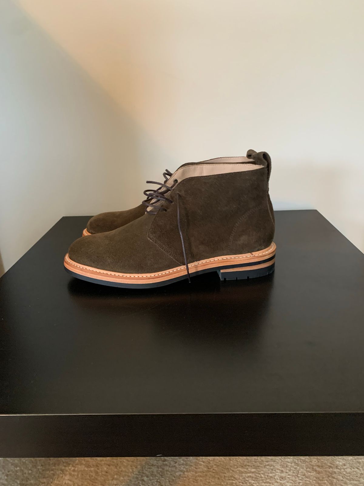 Photo by natjow on October 1, 2022 of the Taylor Stitch Unlisted Model in Olive Suede.