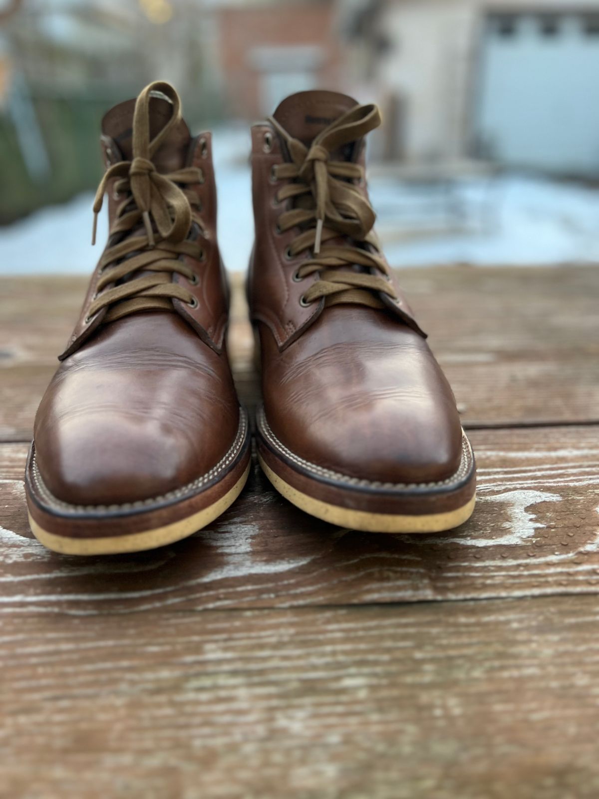 Photo by Rivera on March 5, 2023 of the Monroe Unlisted Model in Horween Natural Chromexcel.
