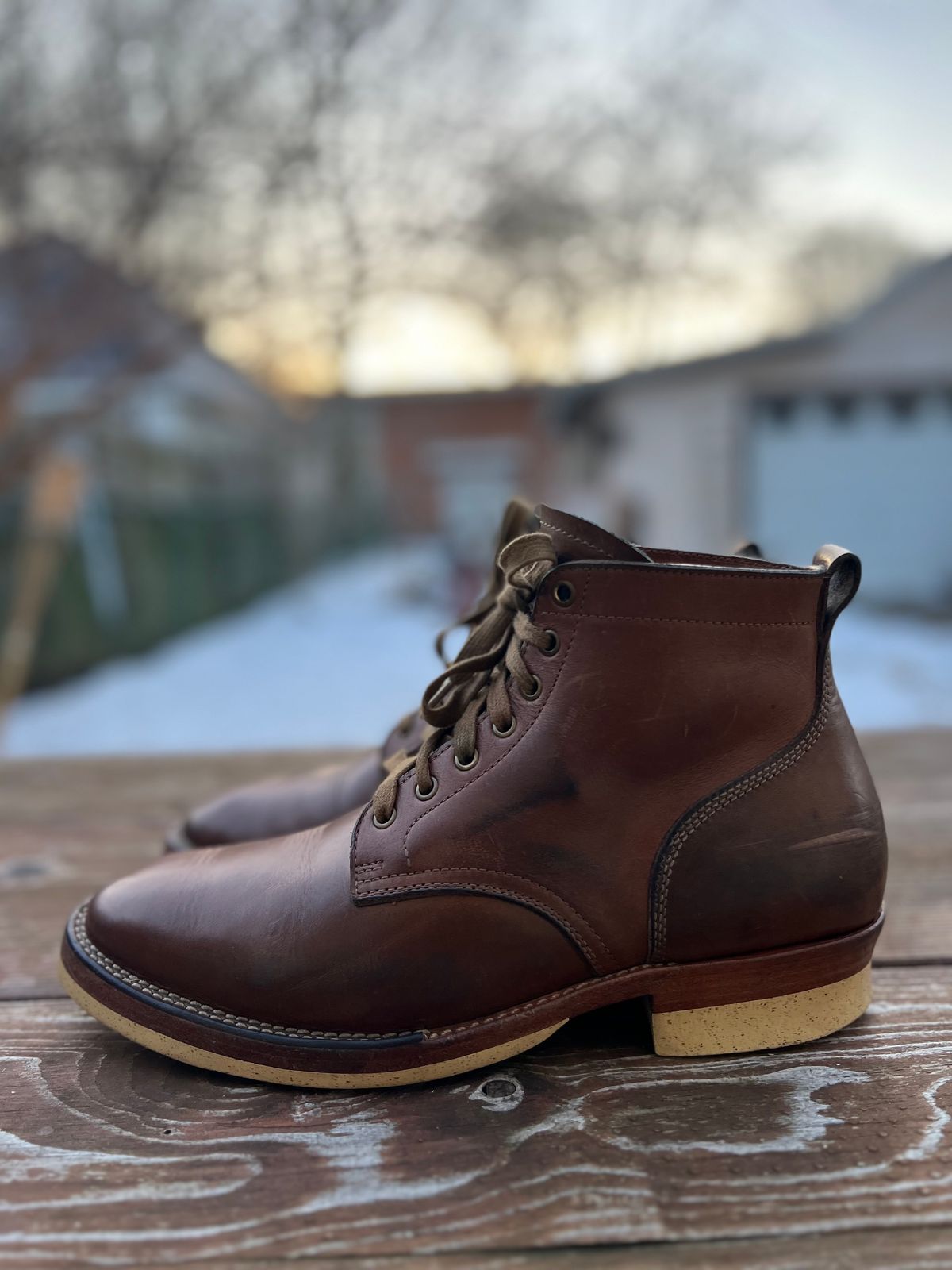 Photo by Rivera on March 5, 2023 of the Monroe Unlisted Model in Horween Natural Chromexcel.