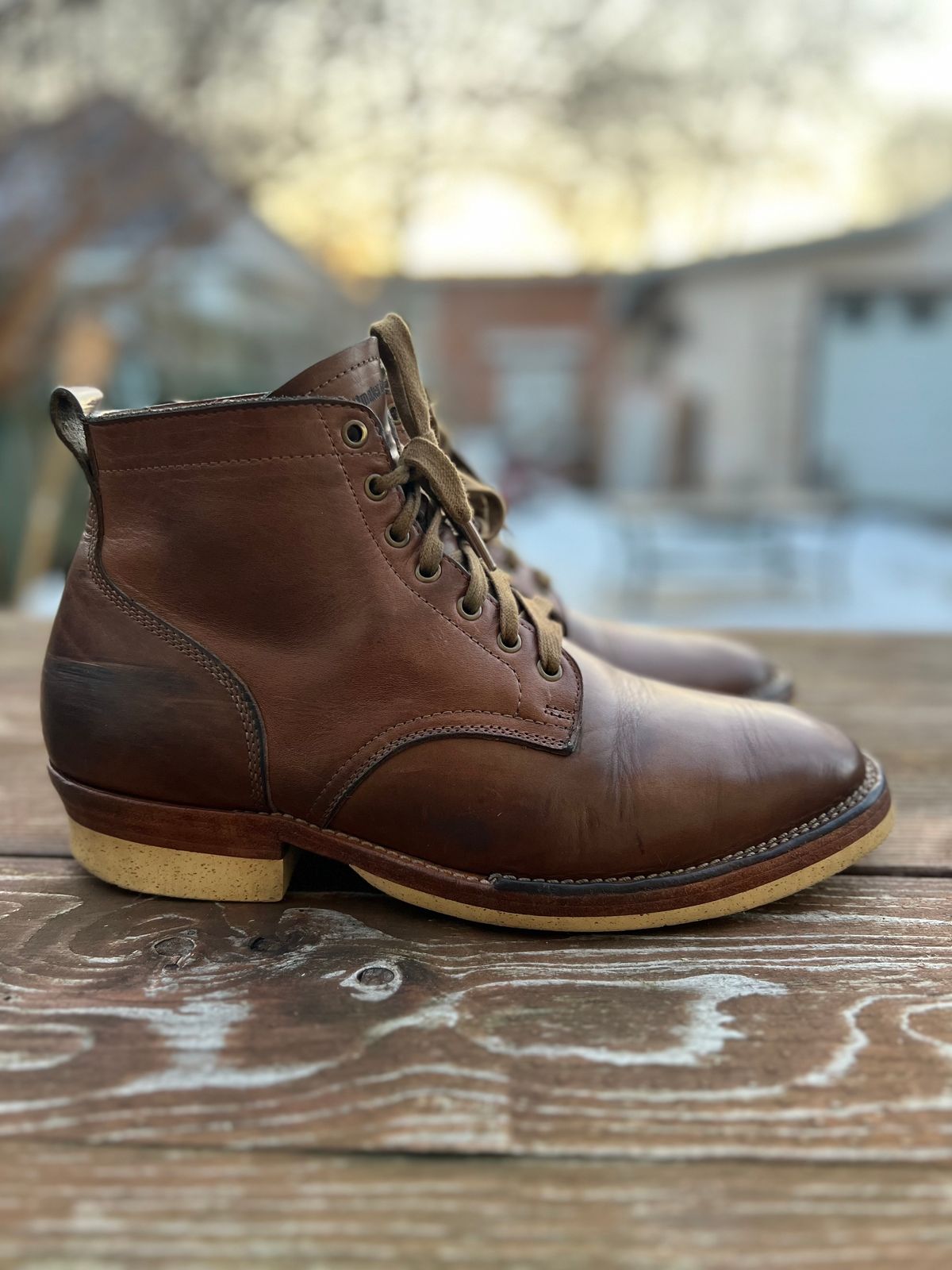 Photo by Rivera on March 5, 2023 of the Monroe Unlisted Model in Horween Natural Chromexcel.