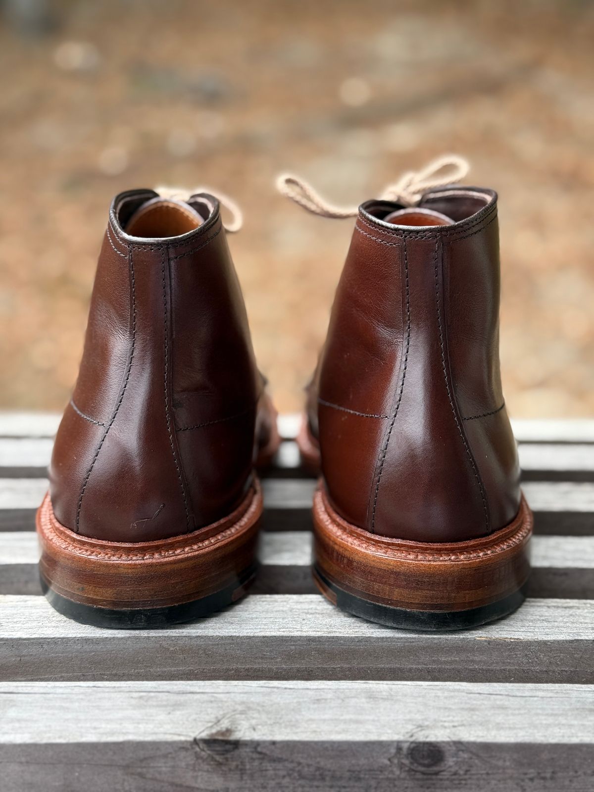 Photo by bootsnpoems on October 1, 2025 of the Alden Stitchdown Otis Indy in Brown Calfskin.