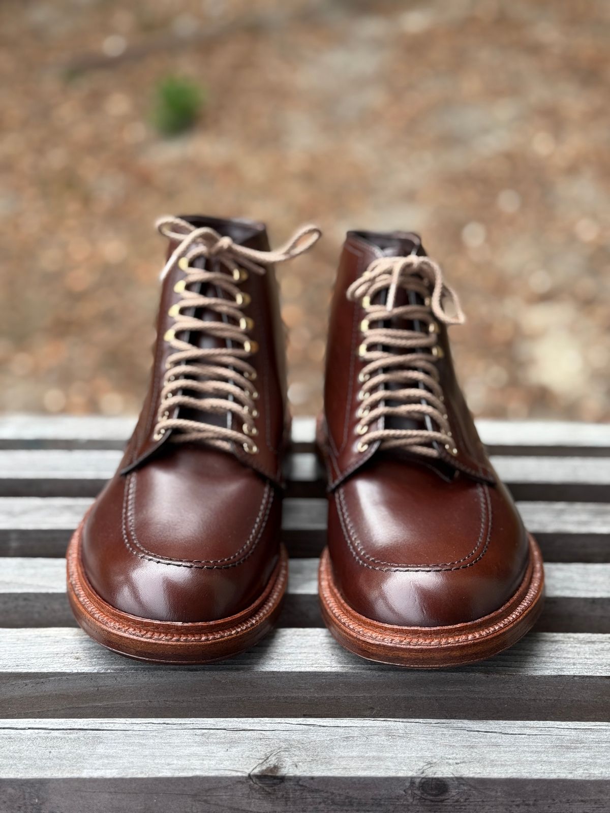 Photo by bootsnpoems on October 1, 2025 of the Alden Stitchdown Otis Indy in Brown Calfskin.