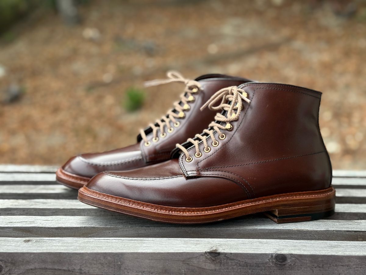 Photo by bootsnpoems on October 1, 2025 of the Alden Stitchdown Otis Indy in Brown Calfskin.