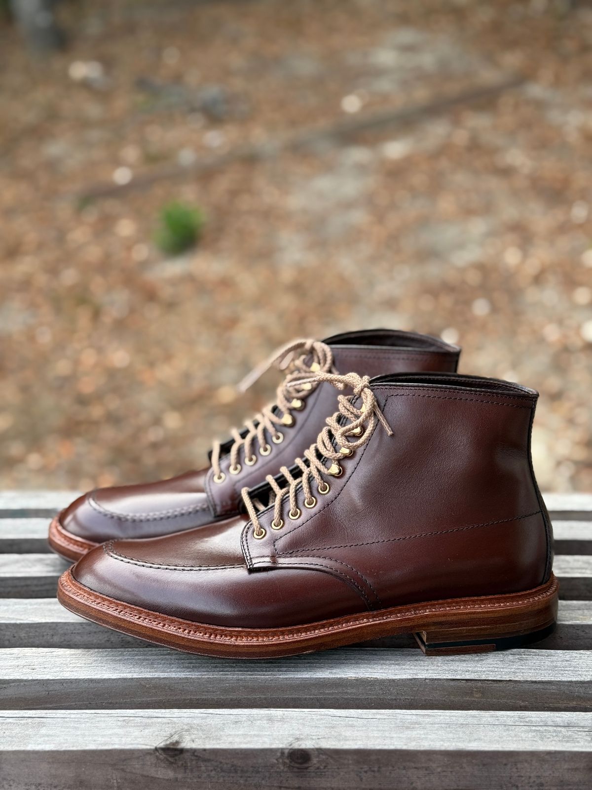 Photo by bootsnpoems on October 2, 2025 of the Alden Stitchdown Otis Indy in Brown Calfskin.