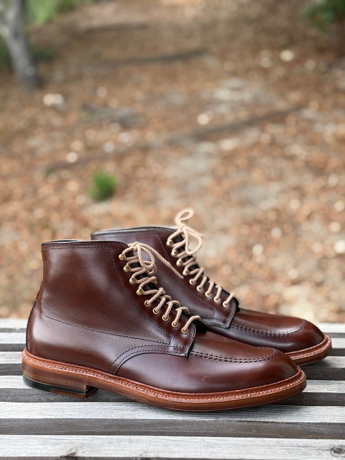 Photo by bootsnpoems on October 2, 2025 of the Alden Stitchdown Otis Indy in Brown Calfskin.