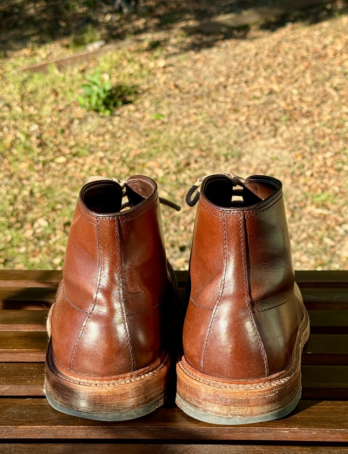 Photo by bootsnpoems on December 4, 2025 of the Alden Stitchdown Otis Indy in Brown Calfskin.