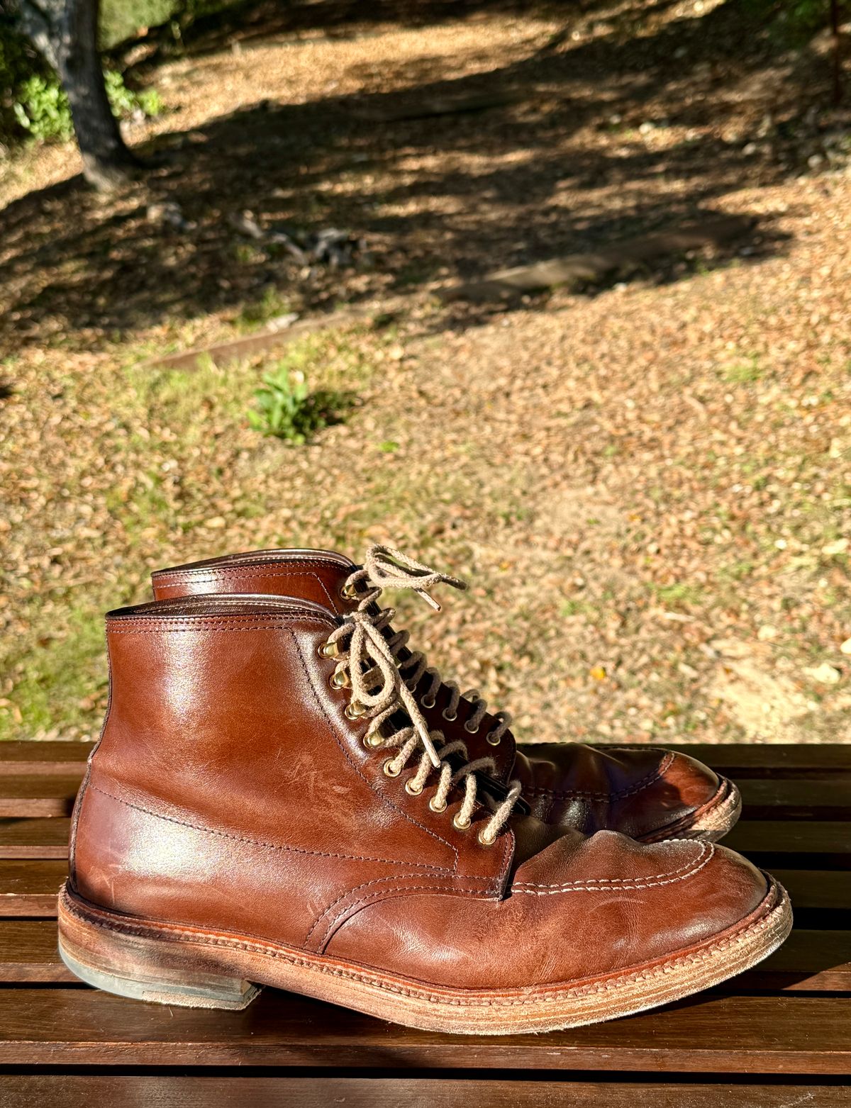 Photo by bootsnpoems on December 4, 2025 of the Alden Stitchdown Otis Indy in Brown Calfskin.