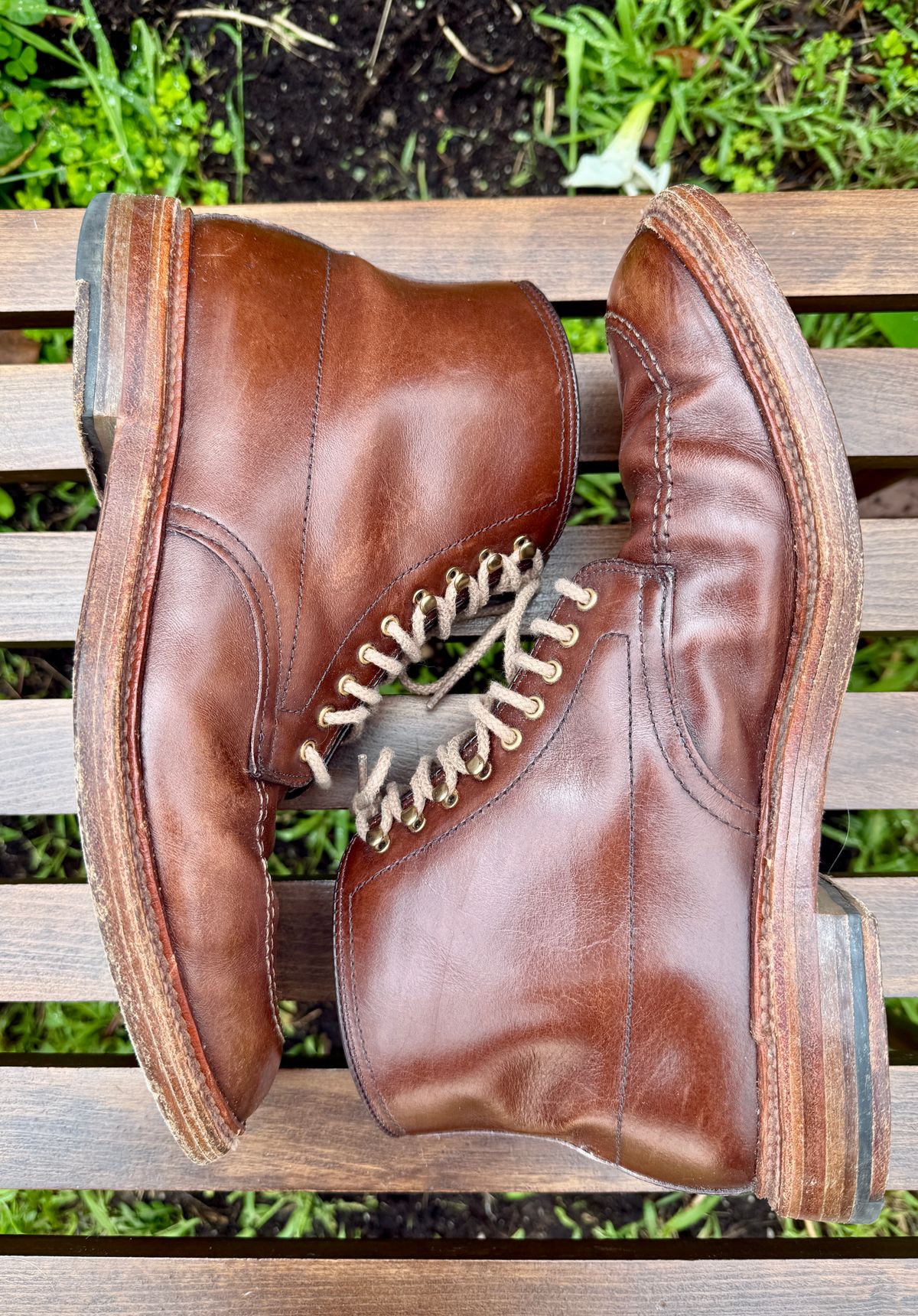 Photo by bootsnpoems on March 2, 2026 of the Alden Stitchdown Otis Indy in Brown Calfskin.