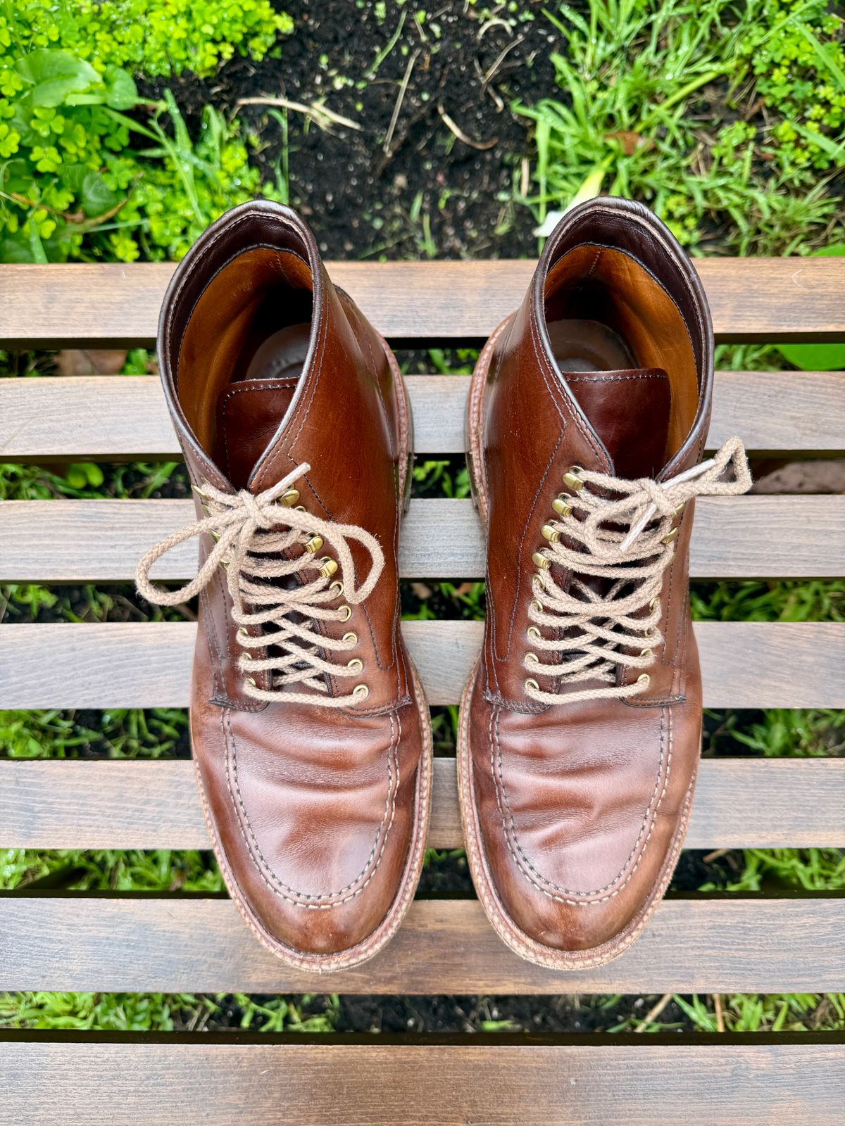 Photo by bootsnpoems on March 2, 2026 of the Alden Stitchdown Otis Indy in Brown Calfskin.
