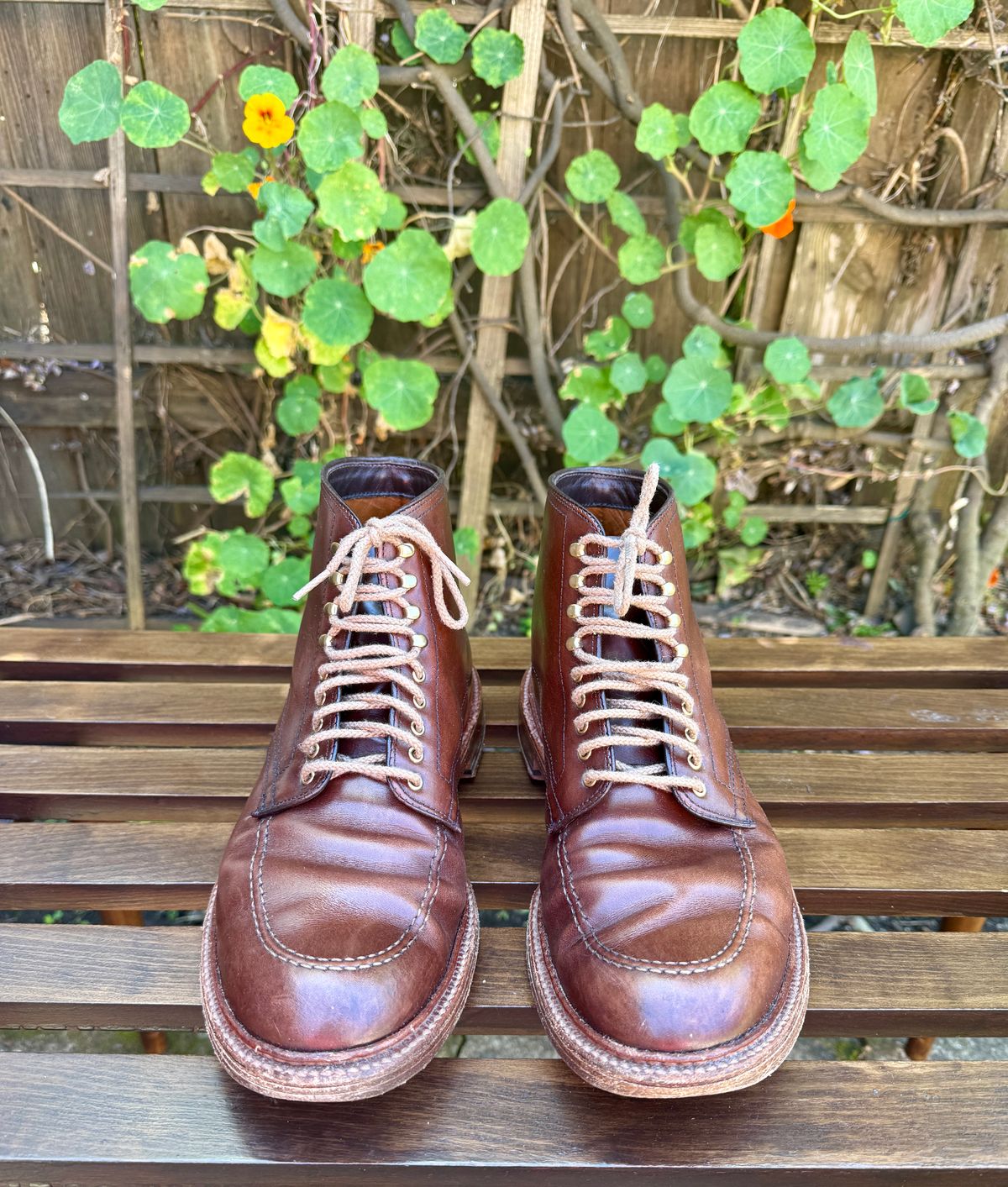 Photo by bootsnpoems on April 2, 2026 of the Alden Stitchdown Otis Indy in Brown Calfskin.