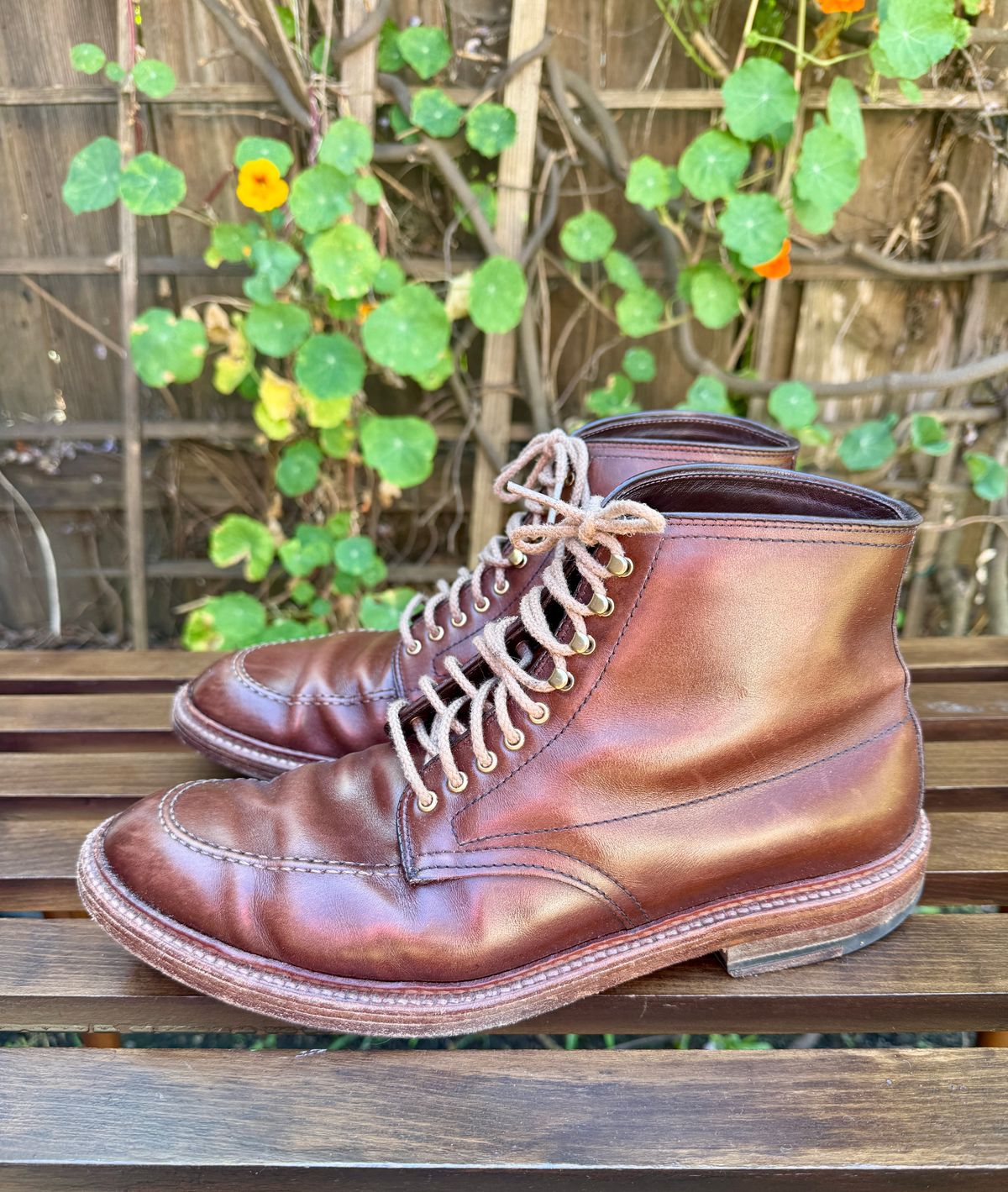 Photo by bootsnpoems on April 2, 2026 of the Alden Stitchdown Otis Indy in Brown Calfskin.