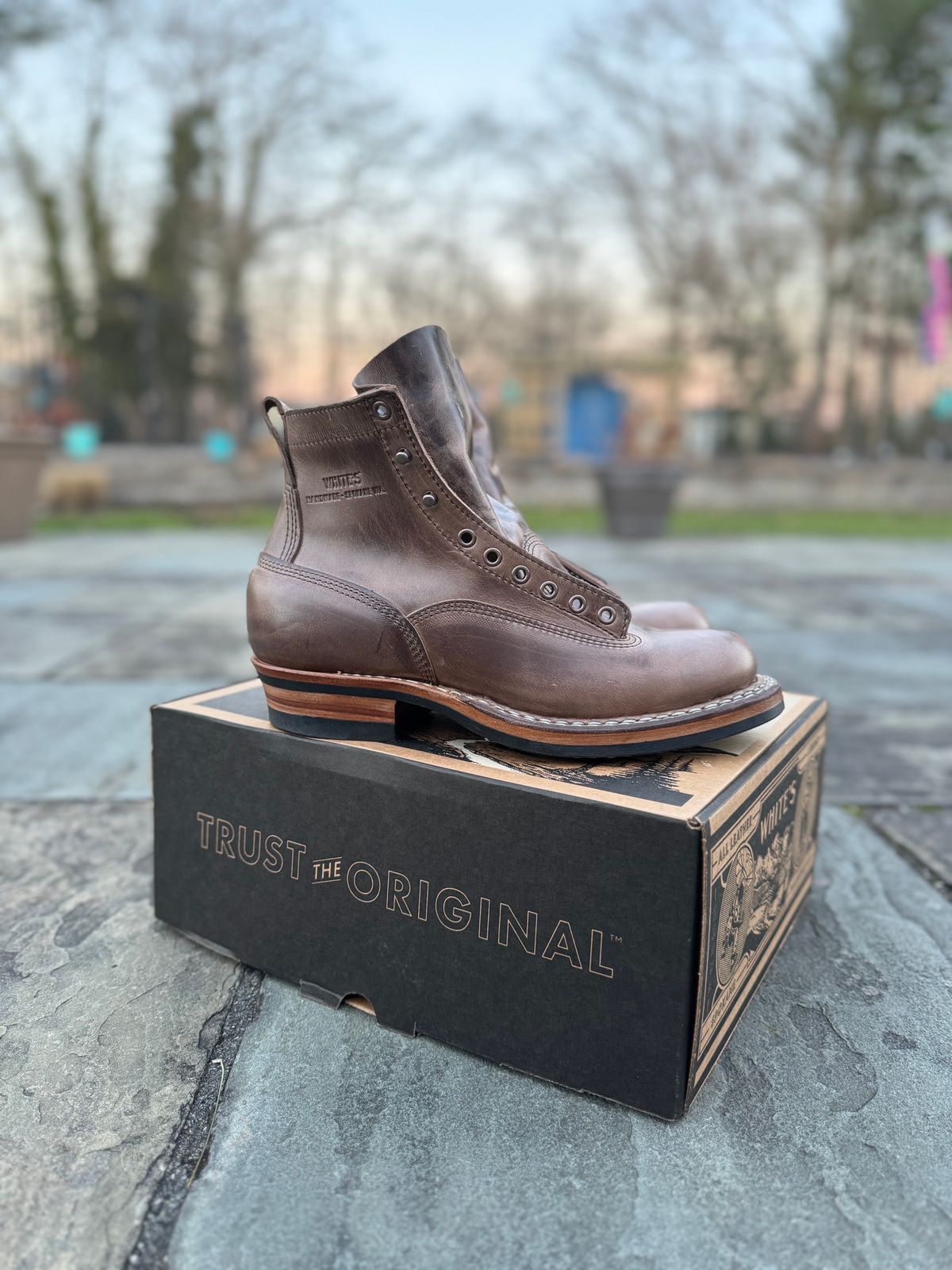 Photo by HowsYaBoots on December 21, 2023 of the White's 350 Cutter in Horween Natural Chromexcel.