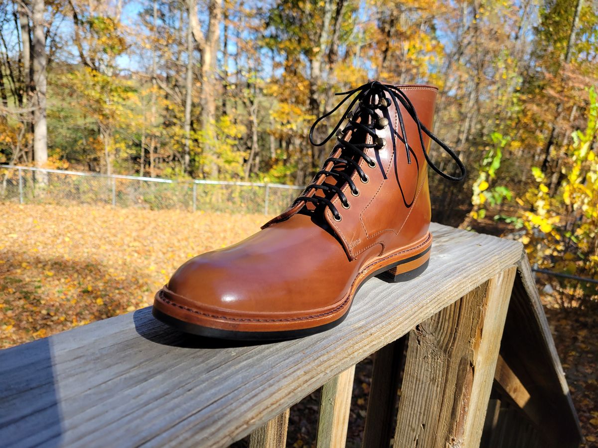 Photo by manowar on November 1, 2023 of the Allen Edmonds Higgins Mill in Horween Natural Shell Cordovan.