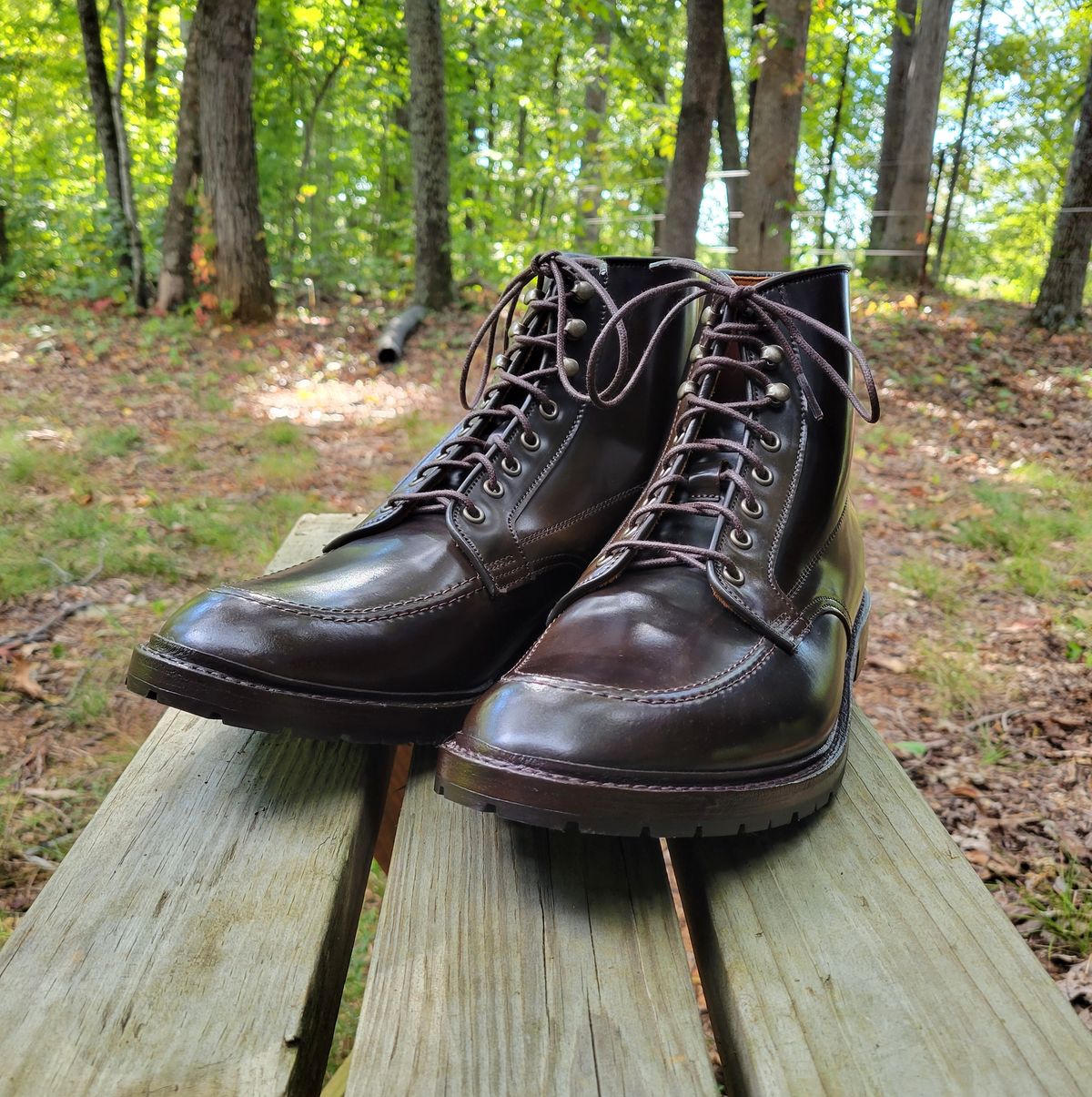 Photo by manowar on October 2, 2023 of the Allen Edmonds Freeport in Horween Dark Cognac Shell Cordovan.