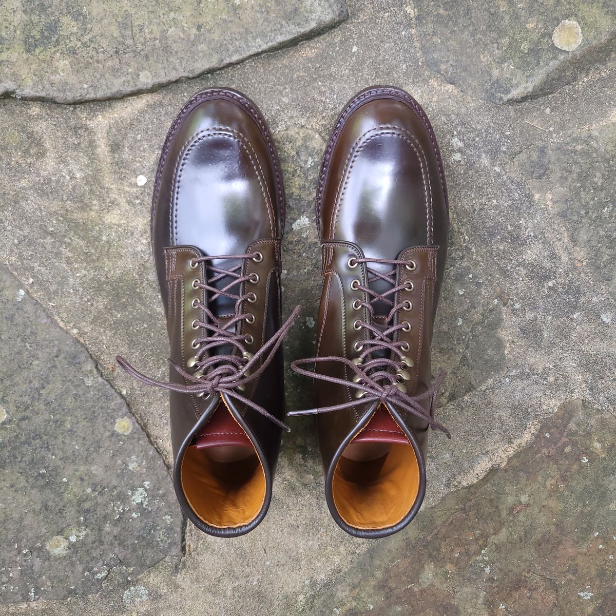 Photo by manowar on October 2, 2023 of the Allen Edmonds Freeport in Horween Dark Cognac Shell Cordovan.