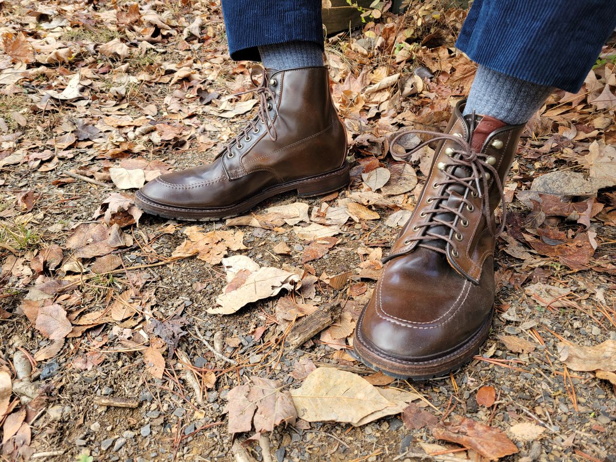 Photo by manowar on December 6, 2023 of the Allen Edmonds Freeport in Horween Dark Cognac Shell Cordovan.