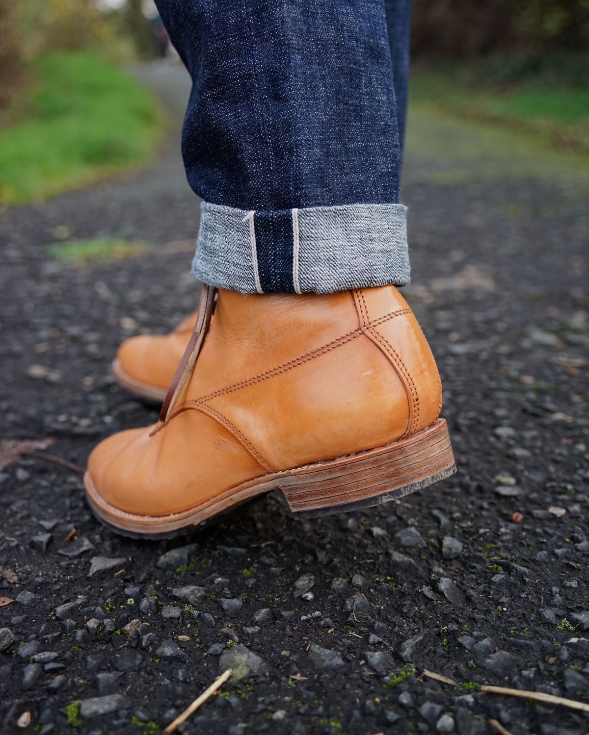 Photo by germanshoeguy on December 2, 2024 of the Self-Made Service Boot Model Stacy in Conceria Walpier Natural Buttero.