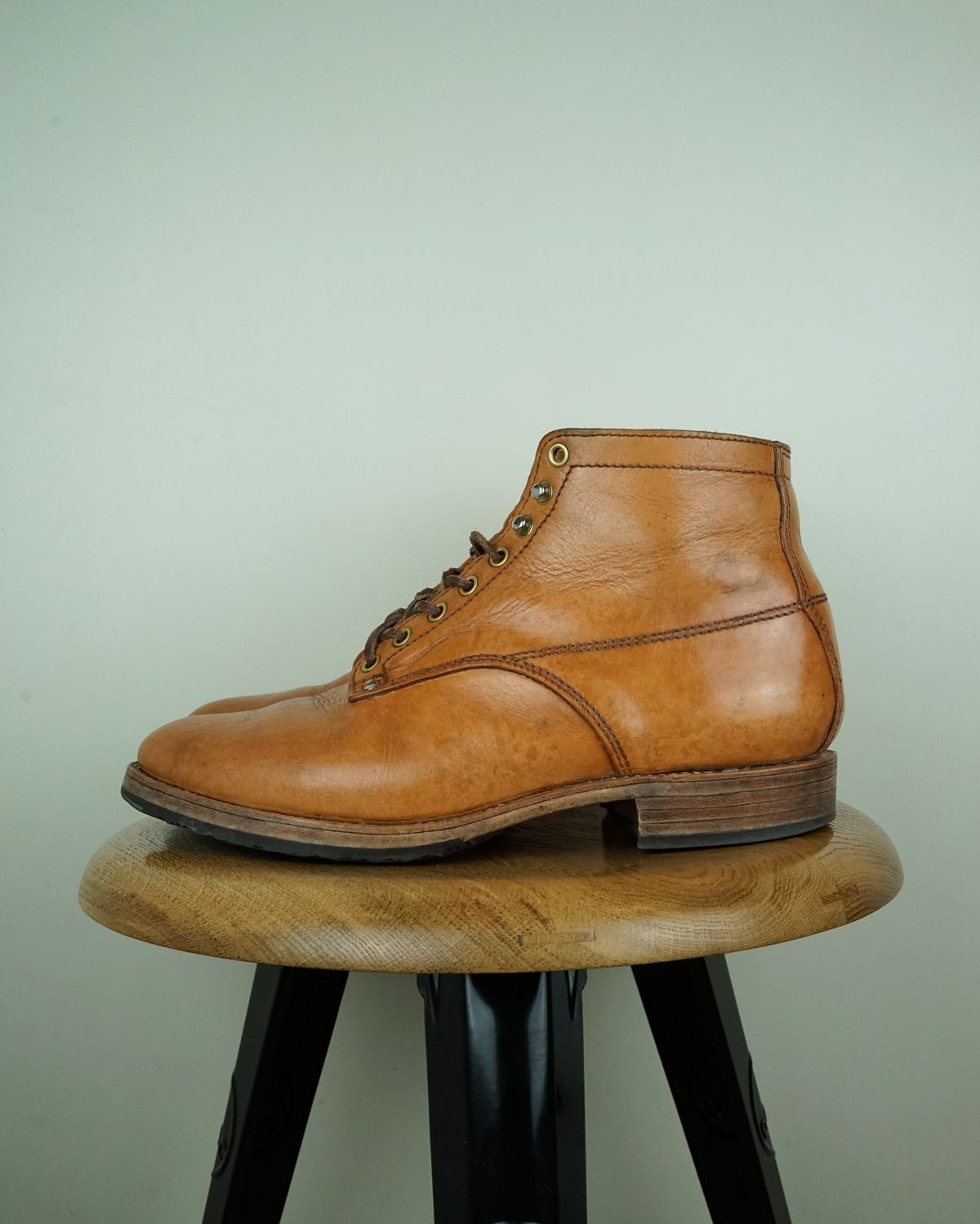 Photo by germanshoeguy on February 4, 2025 of the Self-Made Service Boot Model Stacy in Conceria Walpier Natural Buttero.