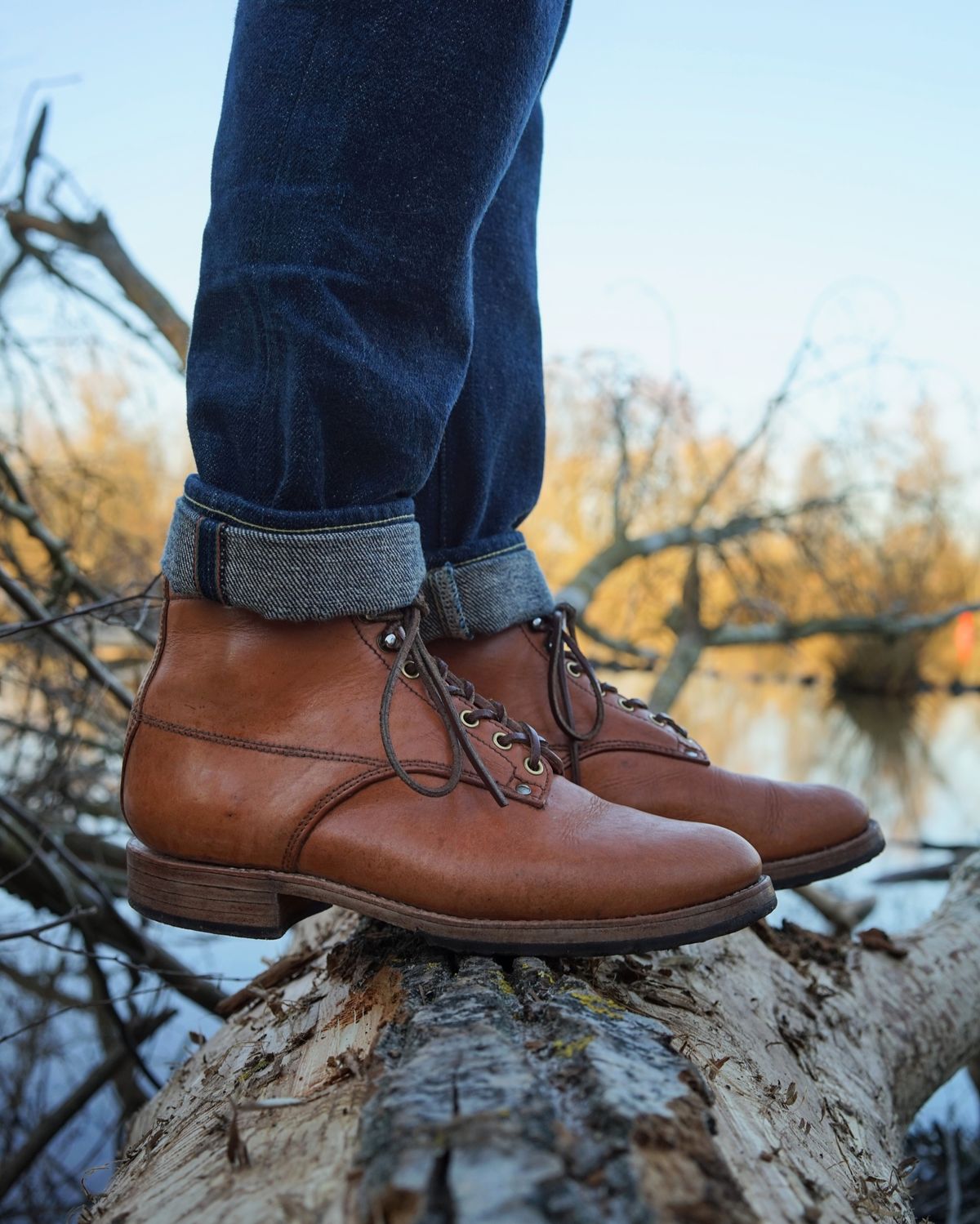 Photo by germanshoeguy on March 2, 2025 of the Self-Made Service Boot Model Stacy in Conceria Walpier Natural Buttero.