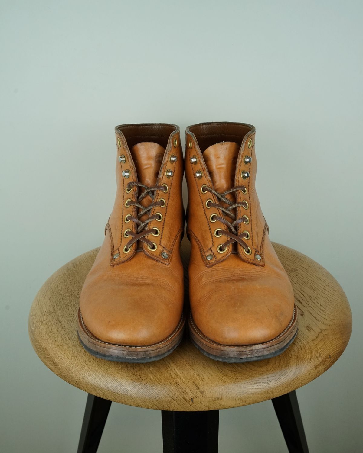 Photo by germanshoeguy on March 4, 2025 of the Self-Made Service Boot Model Stacy in Conceria Walpier Natural Buttero.