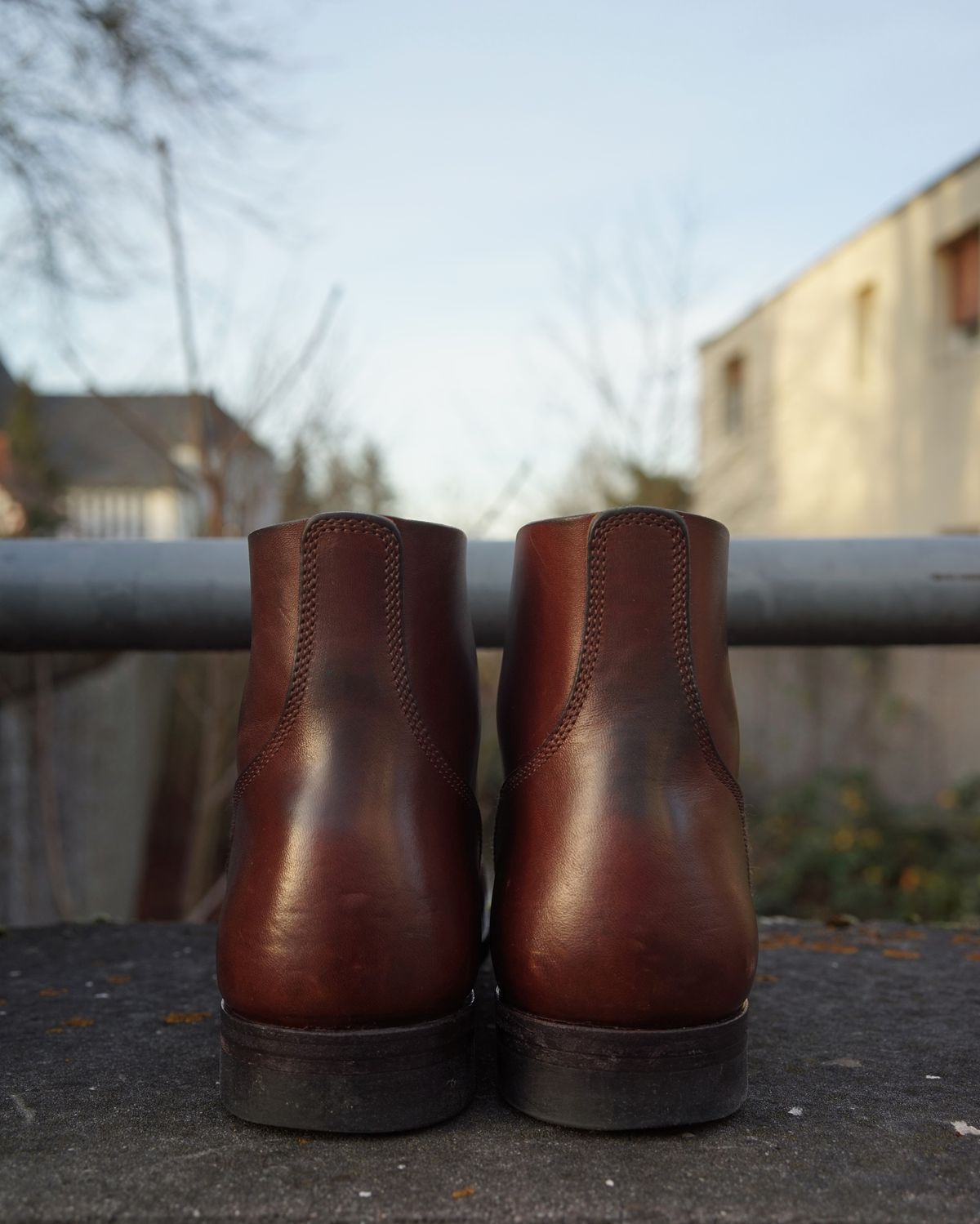 Photo by germanshoeguy on January 1, 2024 of the SKOOB M-43 Service Shoes in Brown Italian Horsebutt.