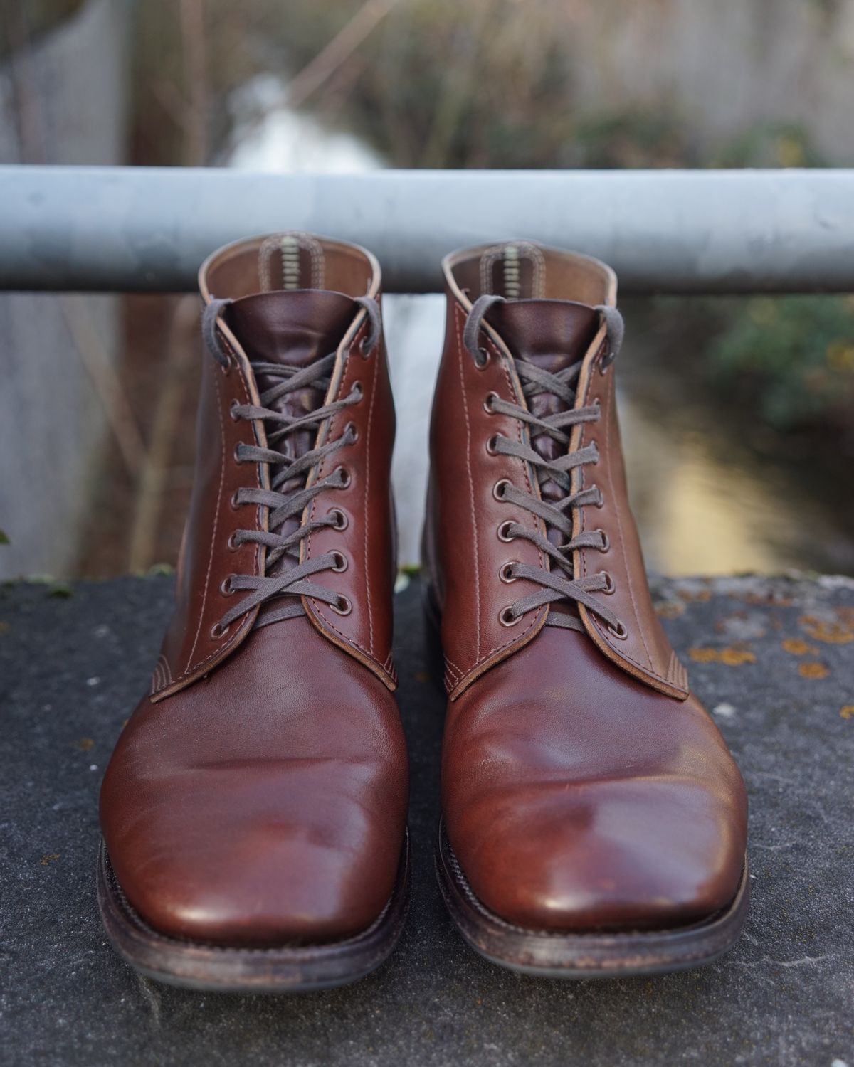 Photo by germanshoeguy on January 1, 2024 of the SKOOB M-43 Service Shoes in Brown Italian Horsebutt.