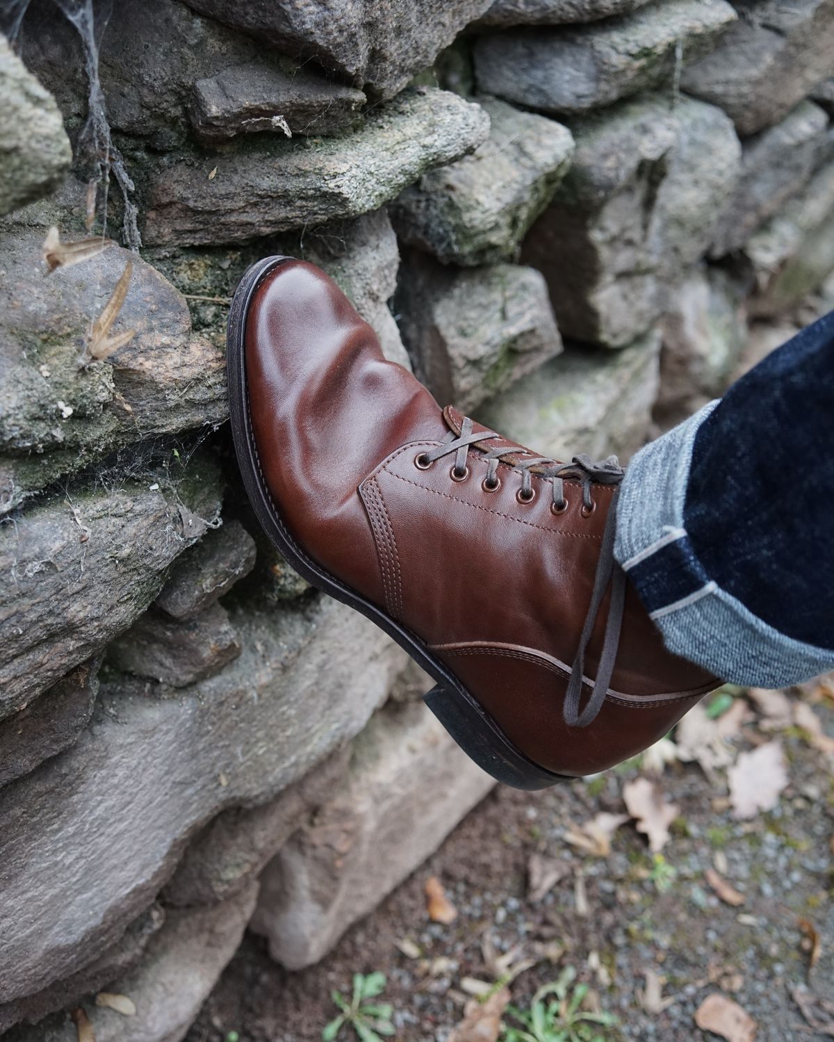 Photo by germanshoeguy on February 1, 2024 of the SKOOB M-43 Service Shoes in Brown Italian Horsebutt.