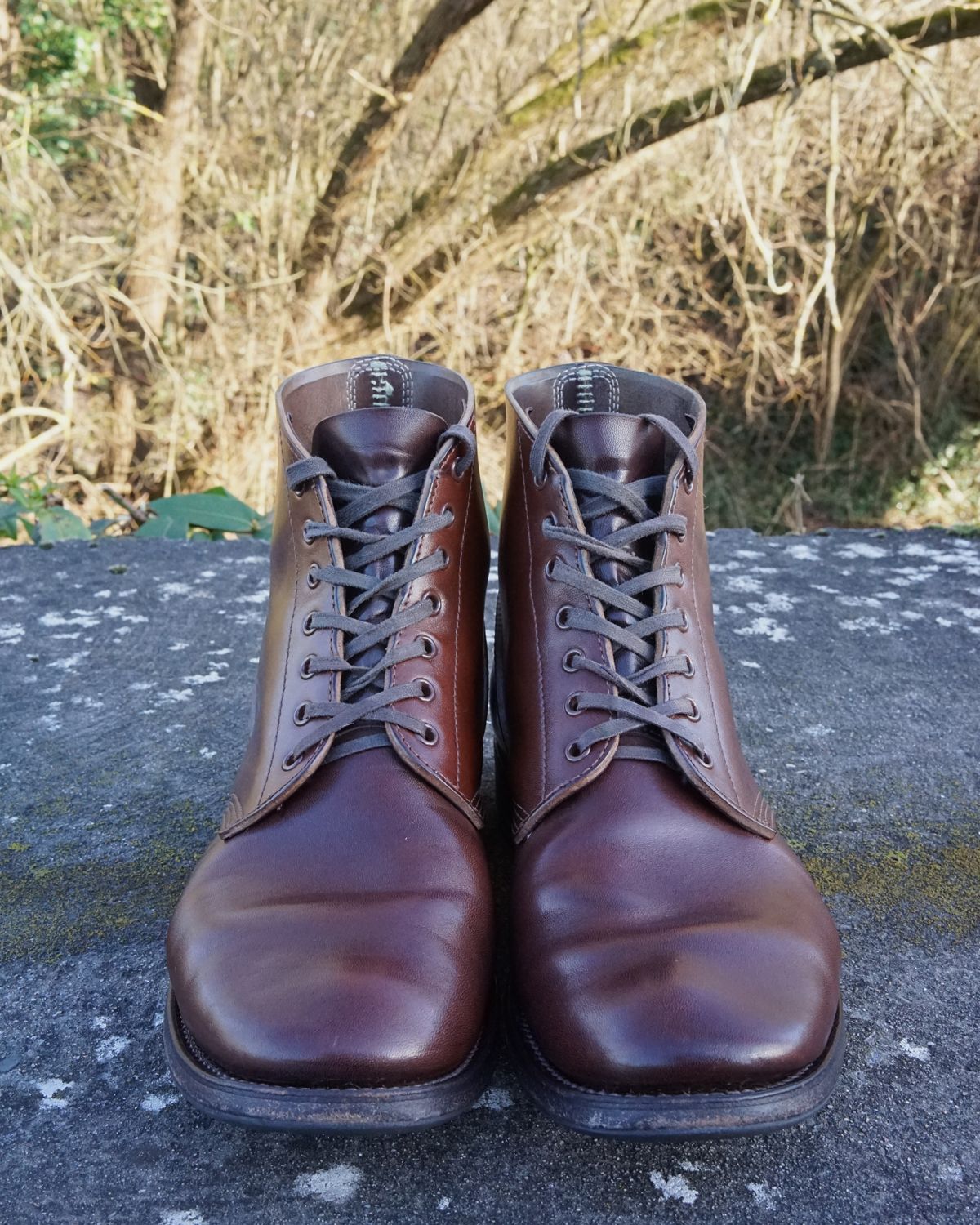 Photo by germanshoeguy on February 1, 2024 of the SKOOB M-43 Service Shoes in Brown Italian Horsebutt.